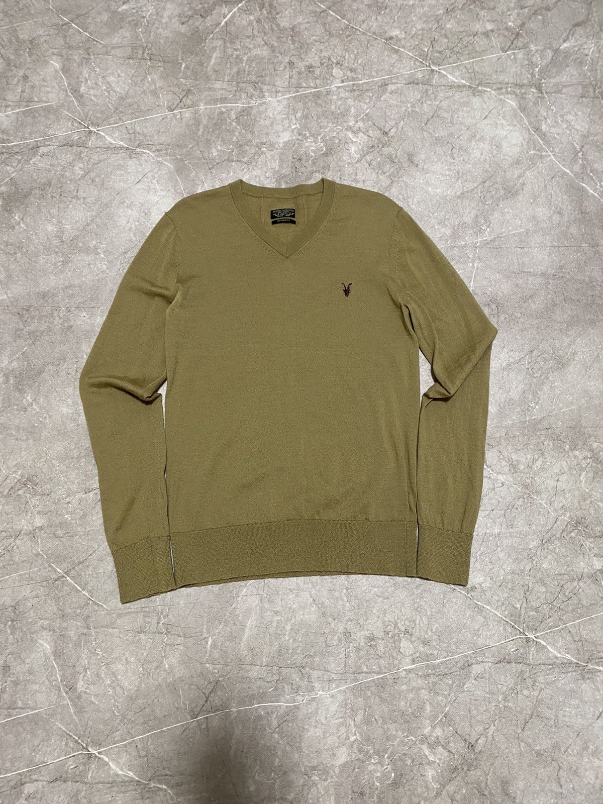 Allsaints × Designer Rare Allsaints Merino V-Neck Wool Sweater Designer Size S / US 4 / IT 40 - 2 Thumbnail
