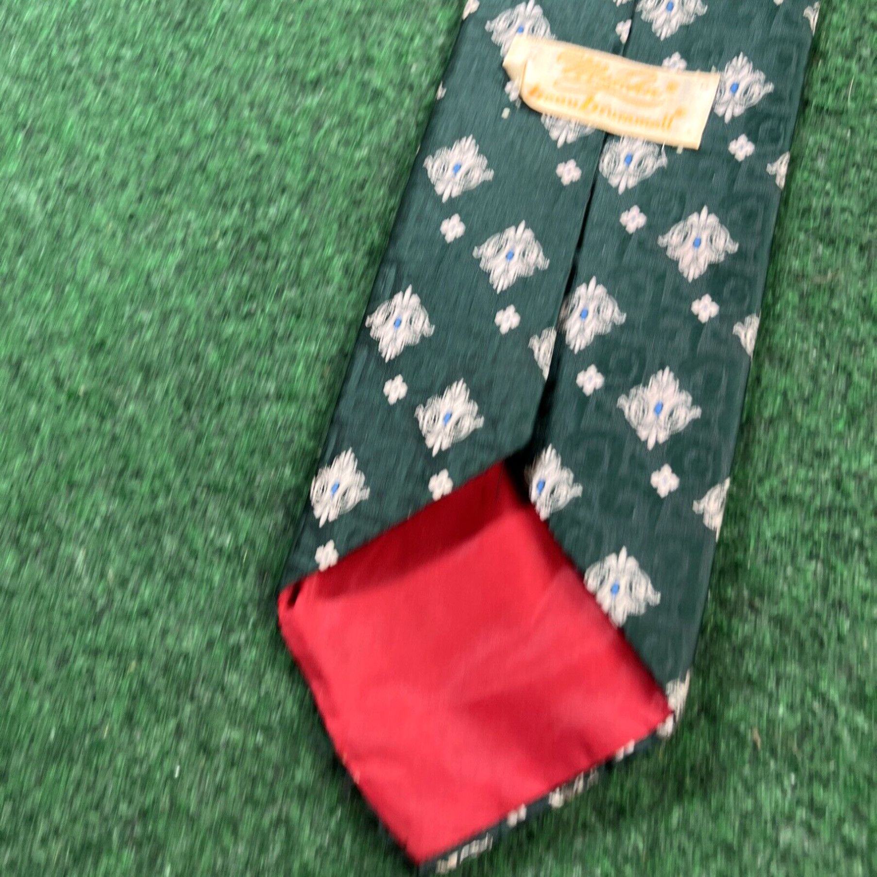 Vintage Vintage 1970s Men's Necktie by Beau Brummel Polyester 4"×54" Green Size ONE SIZE - 6 Thumbnail