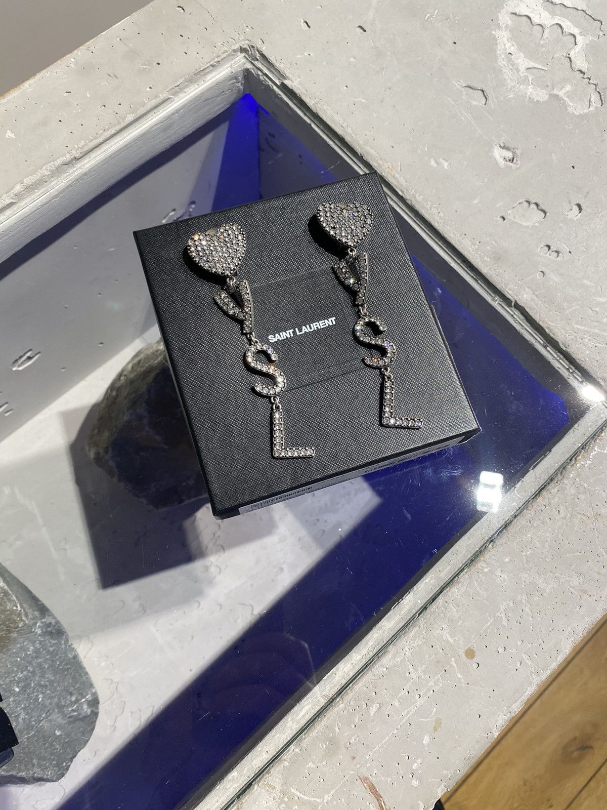 Saint Laurent Paris BNWT Saint Laurent YSL Crystal Earrings Size ONE SIZE - 1 Thumbnail