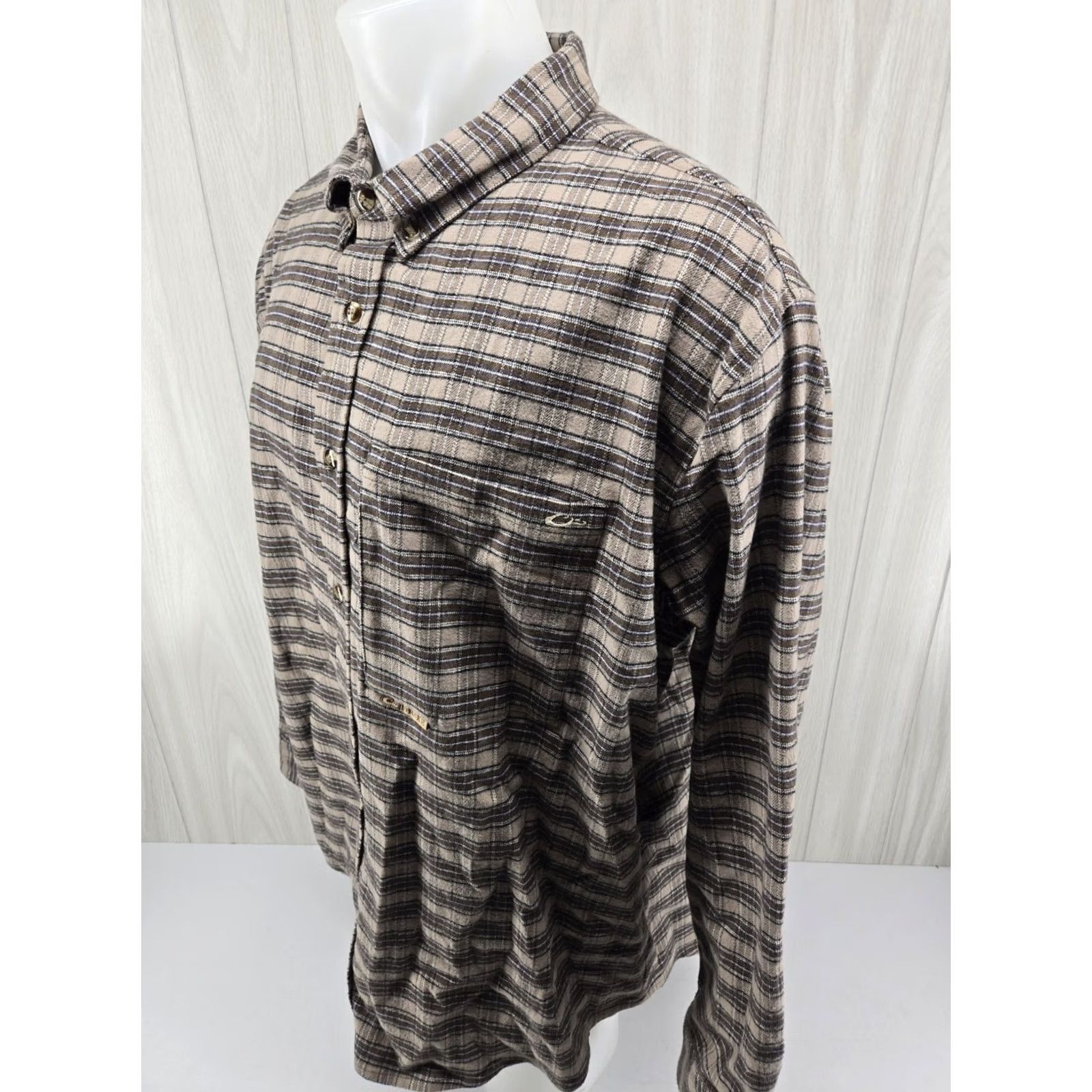Vintage Drake Waterfowl Button-Up Flannel Shirt 2XL Brown Gray Plaid Shirt Men Regular Cotton Blend Long Sleeve Jacket Casual Workwear Size US XXL / EU 58 / 5 - 4 Thumbnail