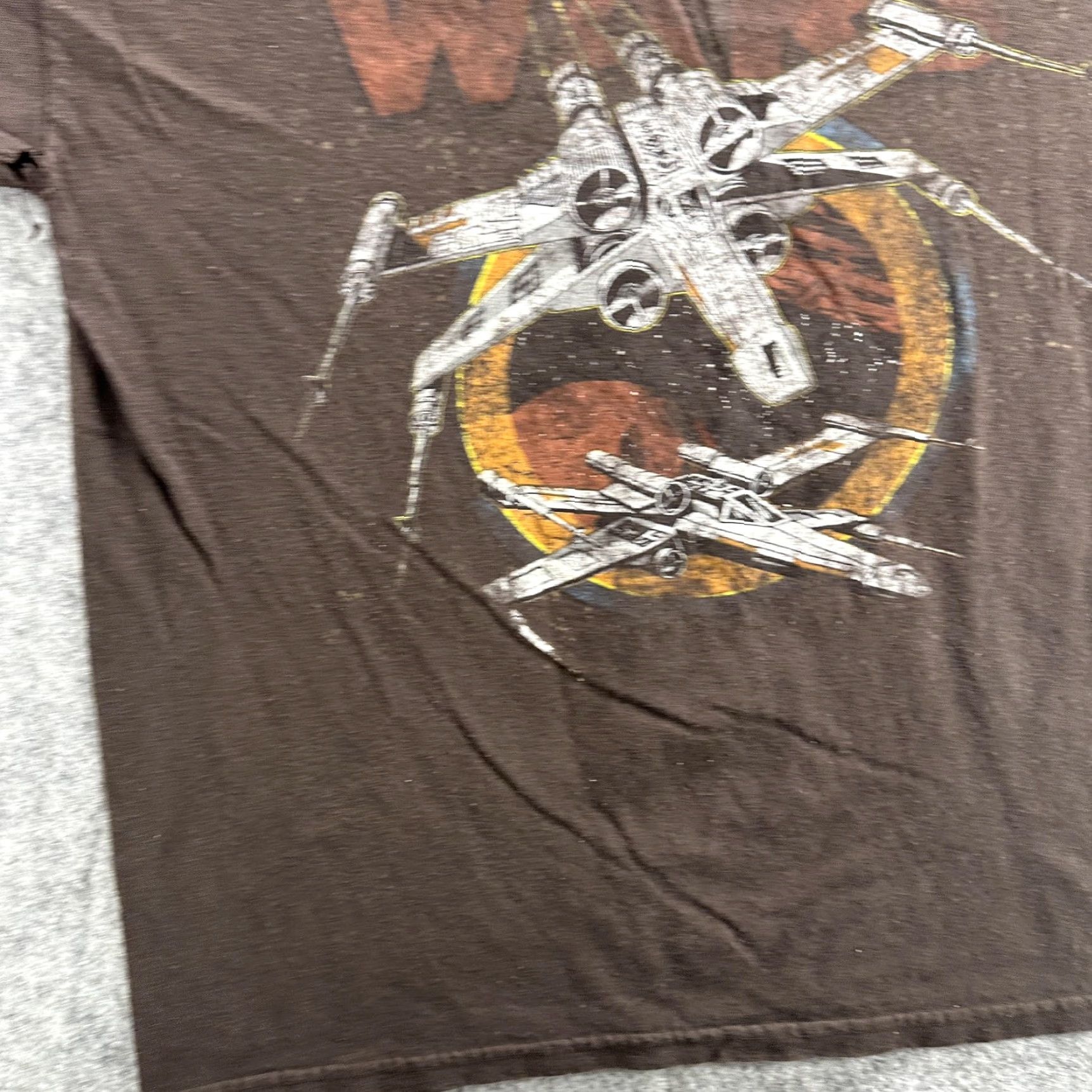 Star Wars VINTAGE Star Wars Mens Large T-Shirt Brown Graphic Print Rebel Alliance X-Wing Sci-Fi Movie Tee Size US L / EU 52-54 / 3 - 5 Thumbnail