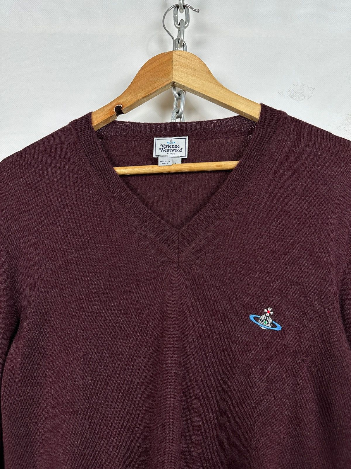 Vivienne Westwood Vivienne Westwood Wool V Neck Jumper Sweater Size US L / EU 52-54 / 3 - 7 Thumbnail