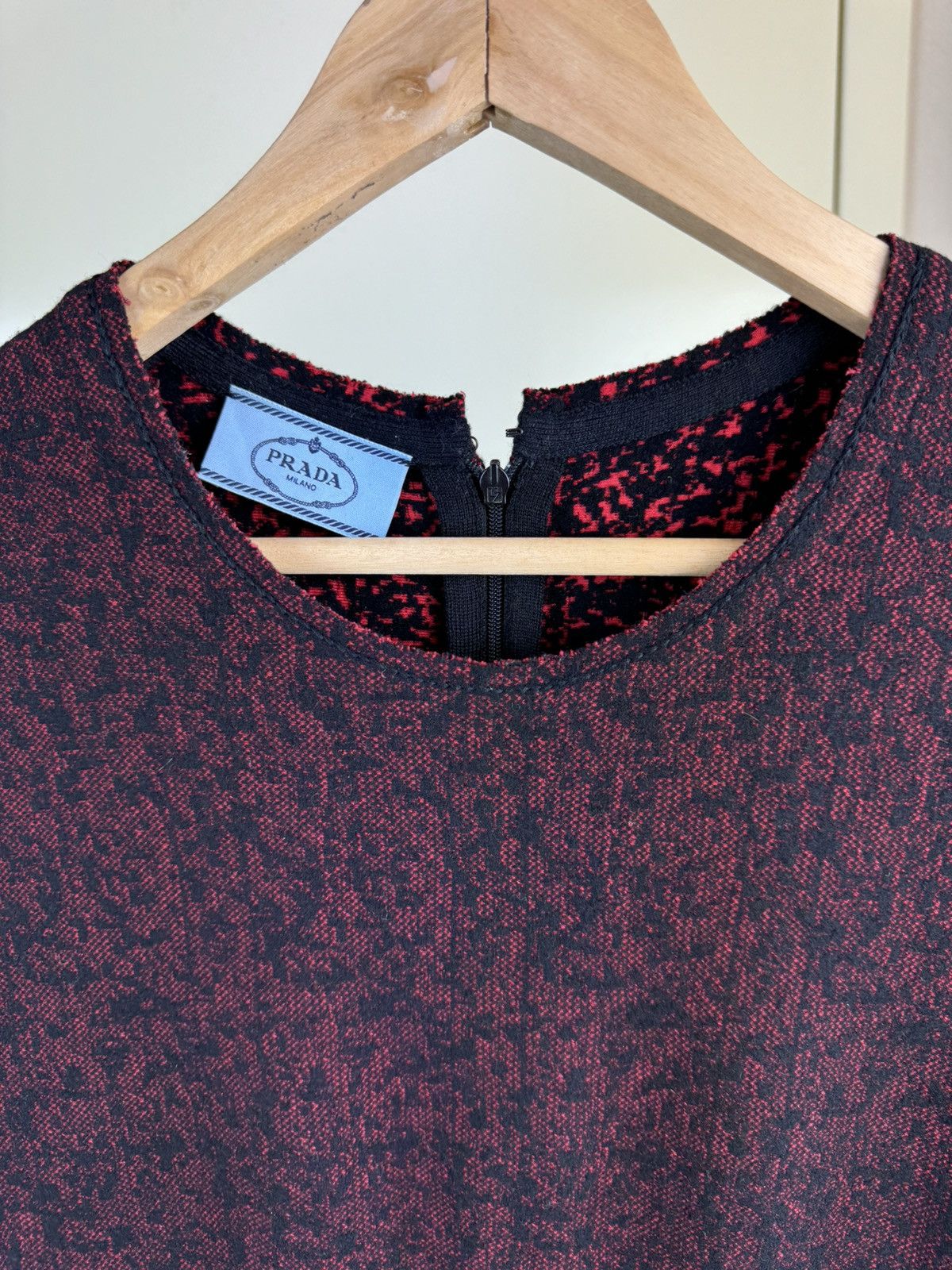 Prada Prada wool burgundy red dress midi gown evening winter M Size M / US 6-8 / IT 42-44 - 15 Thumbnail