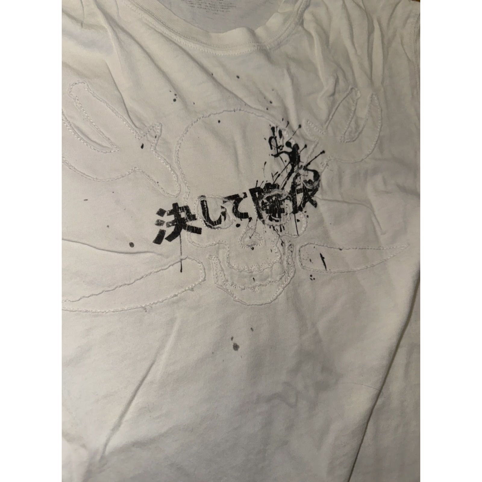 Express VINTAGE Express Men’s T-Shirt Skull White Medium 19x24 Shirts Mens White Skull Crossbones 90s Size US M / EU 48-50 / 2 - 4 Thumbnail