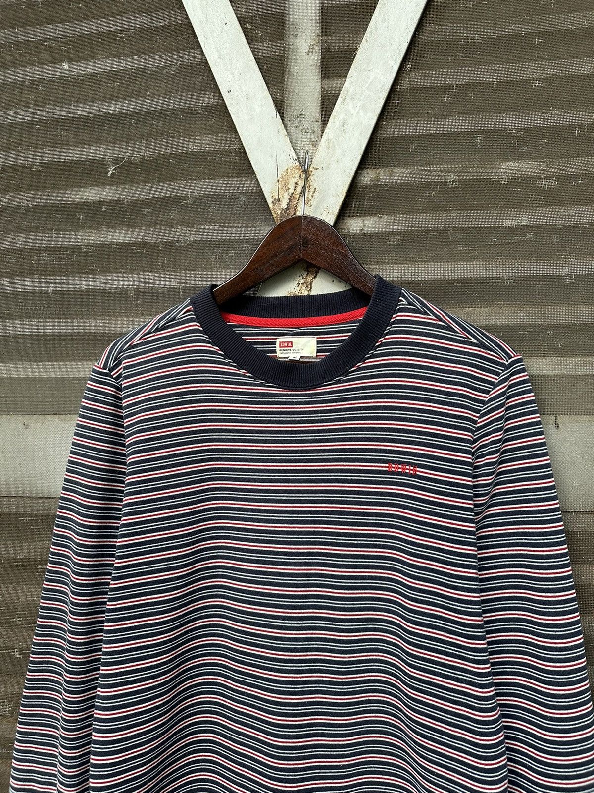 Edwin 👹EDWIN STRIPED BLANKET LINED CREWNECK Size US M / EU 48-50 / 2 - 5 Thumbnail