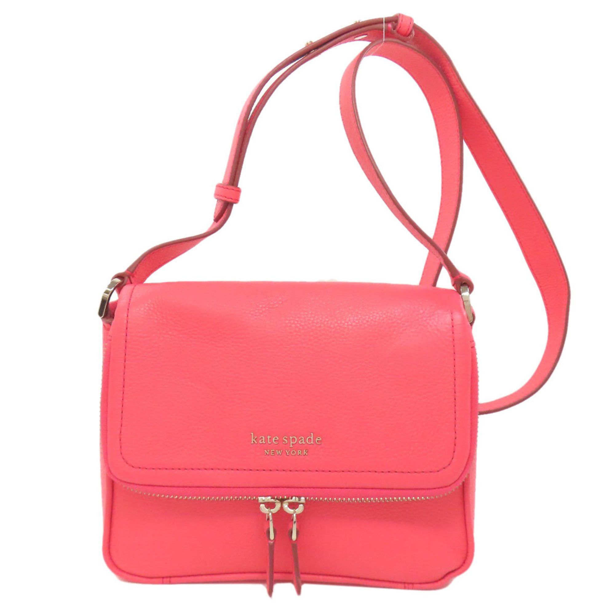 Kate Spade Run Around Large Flap Crossbody Shoulder Bag Leather Women's in Pink