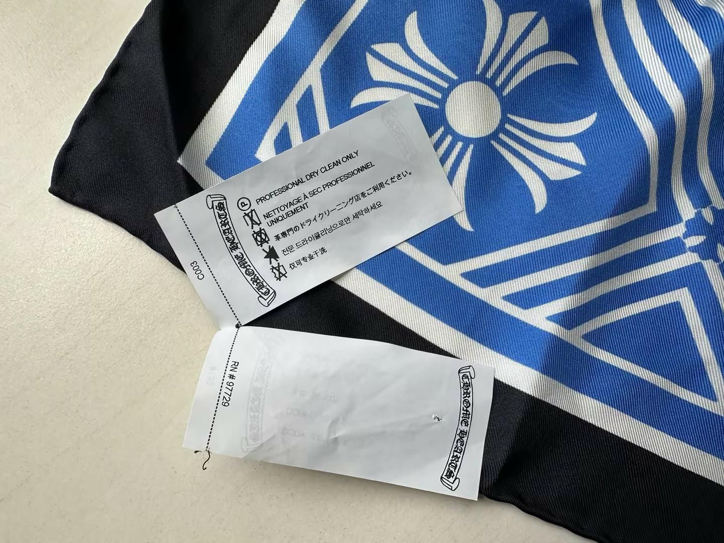 Chrome Hearts Chrome Hearts Blue Cross Silk Scarf Size ONE SIZE - 8 Thumbnail