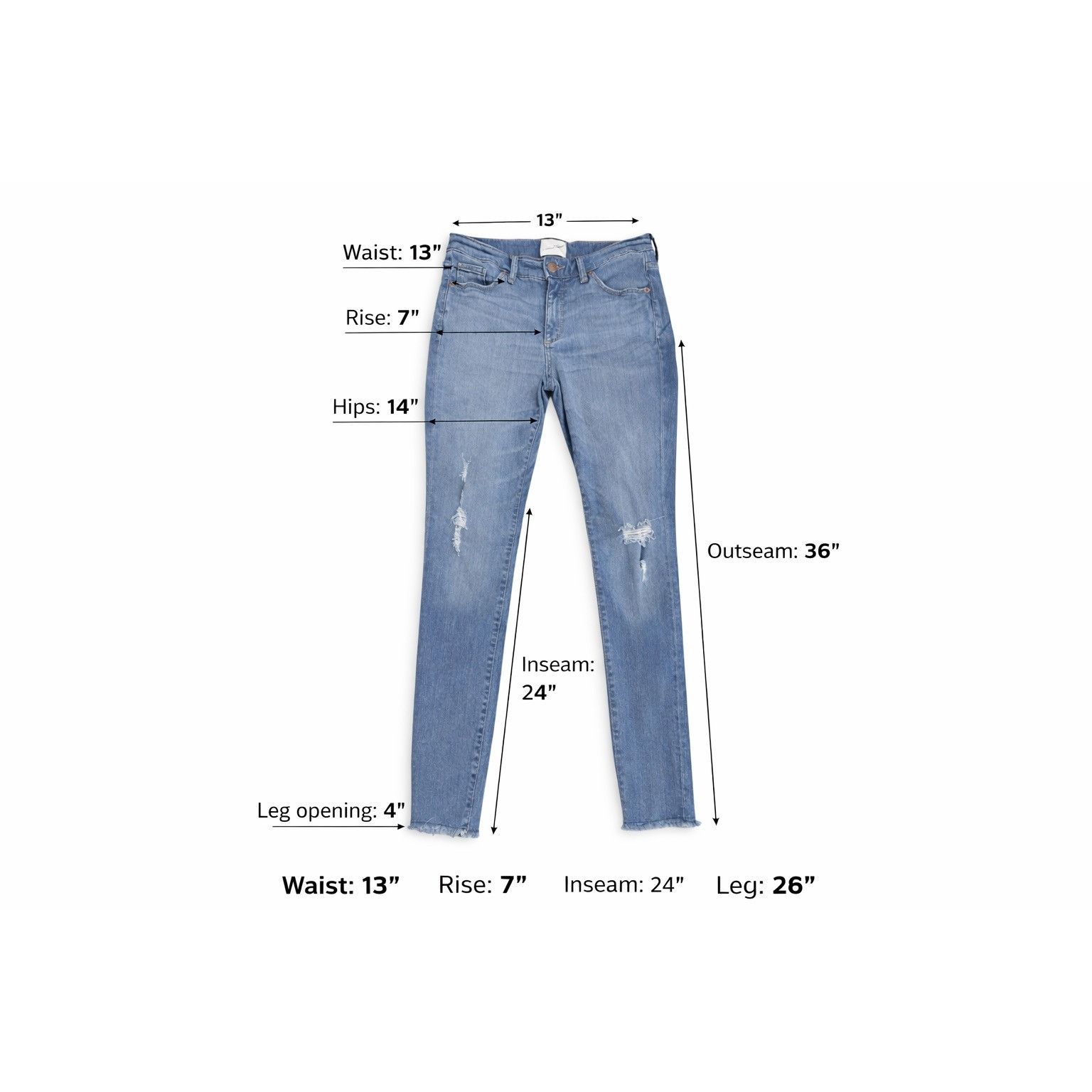 Other Universal Thread Jeans - Light Wash Skinny - Raw Hem -4- VGC Size 27" / US 4 / IT 40 - 11 Thumbnail