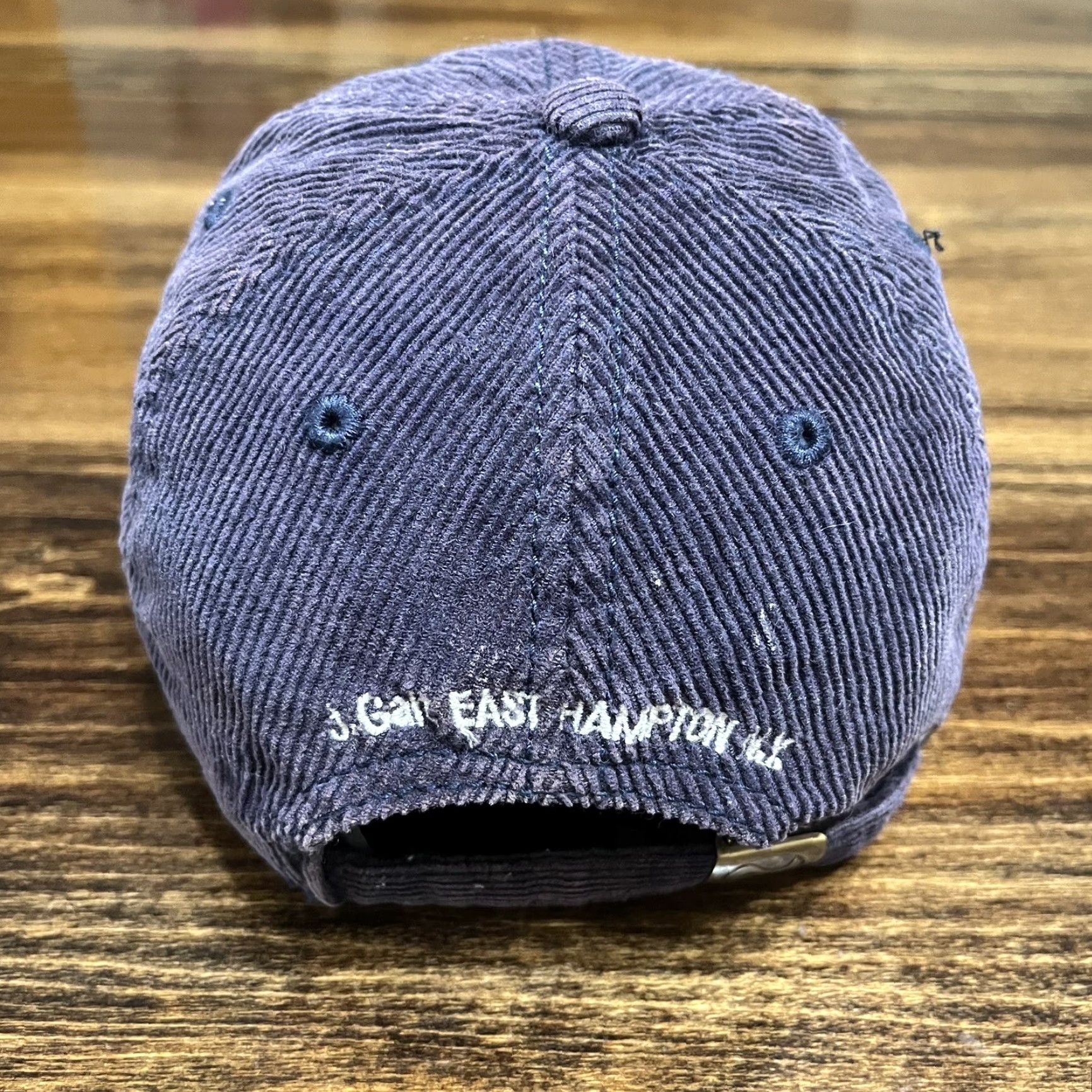 Vintage John Galt East Hampton USA Hat Cap Strap Back Navy Blue Corduroy Adjustable Size ONE SIZE - 4 Thumbnail
