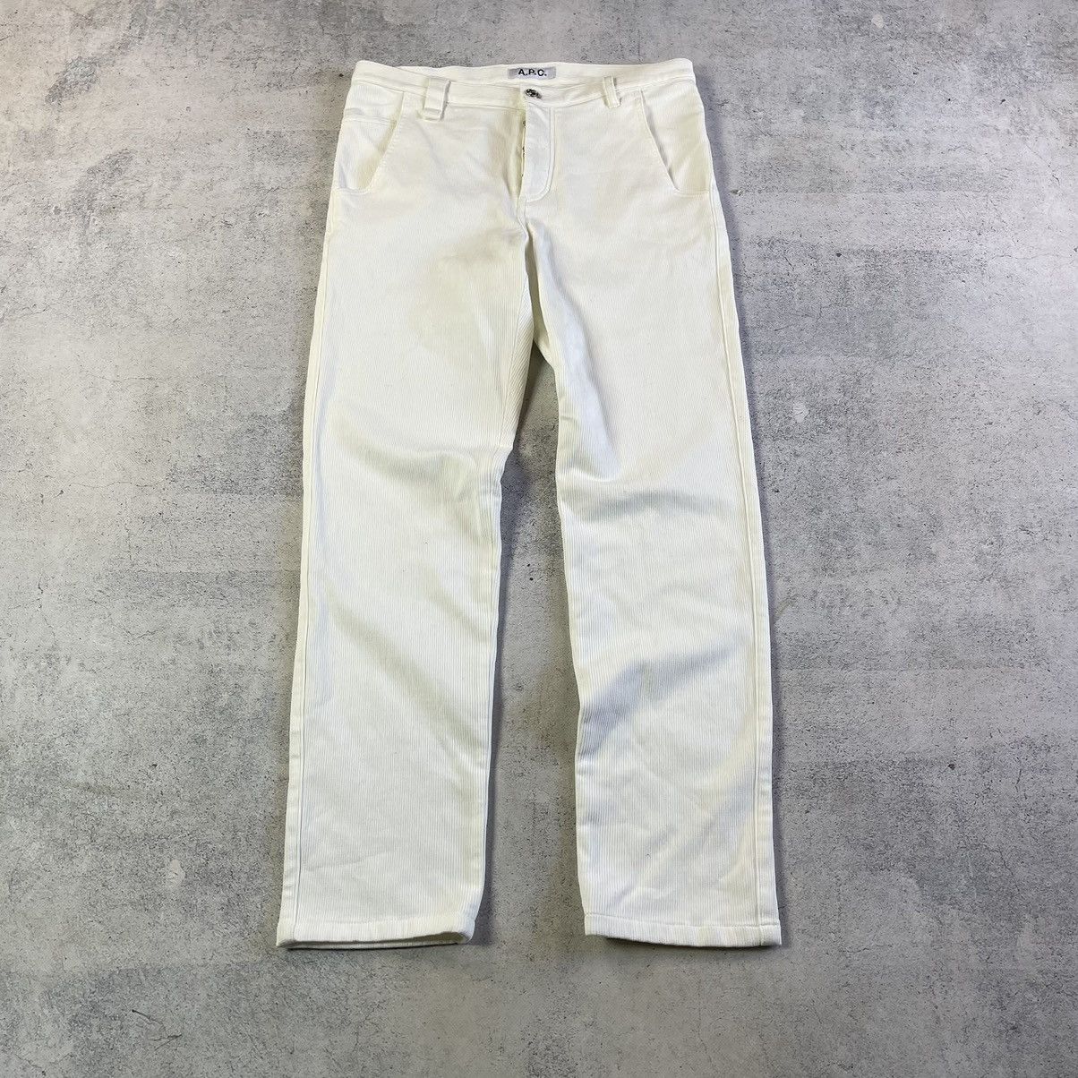A.P.C. A.P.C. Rue Madame Paris Cream White Stretch Pants Size US 30 / EU 46 - 2 Thumbnail