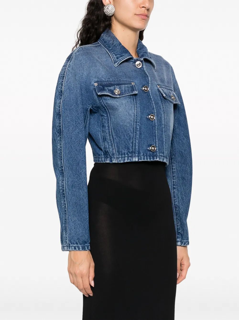 Versace o1y0226 Denim Jacket in Blue Size M / US 6-8 / IT 42-44 - 3 Thumbnail