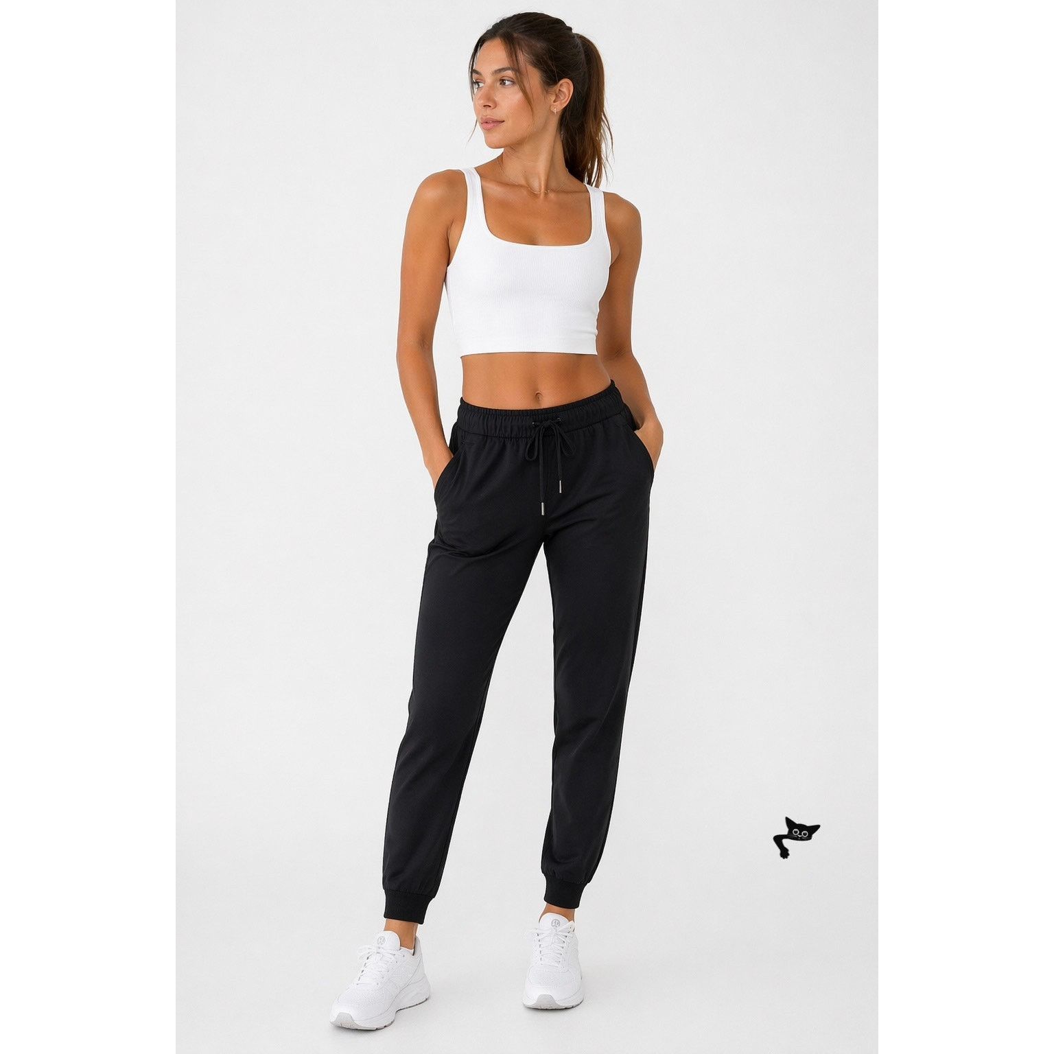 Lululemon Lululemon On The Fly Jogger Black Drawstring Cuffed Pants 2 Size 26" / US 2 / IT 38 - 3 Thumbnail