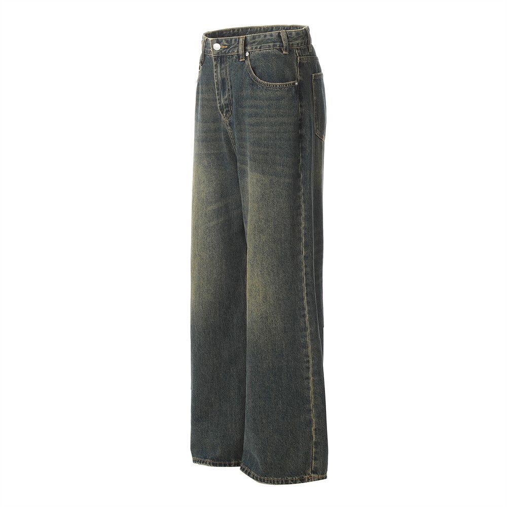 Japanese Brand × Jean Men's loose punk casual all-match distressed washed jeans Size US 32 / EU 48 - 2 Thumbnail