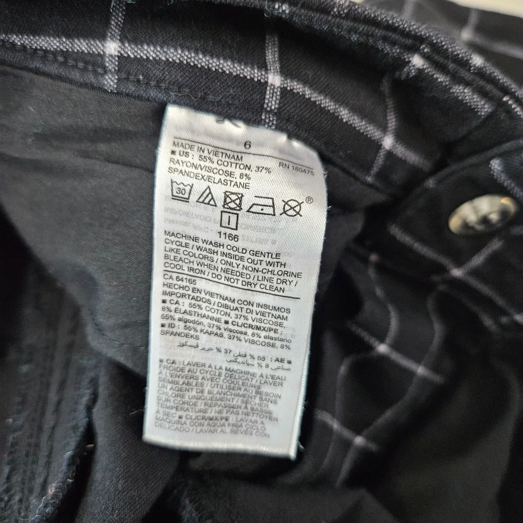 Old Navy Old Navy Womens Pixie Ankle Pants Sz 6 Black White Windowpane Cotton Blend Size 28" / US 6 / IT 42 - 6 Thumbnail
