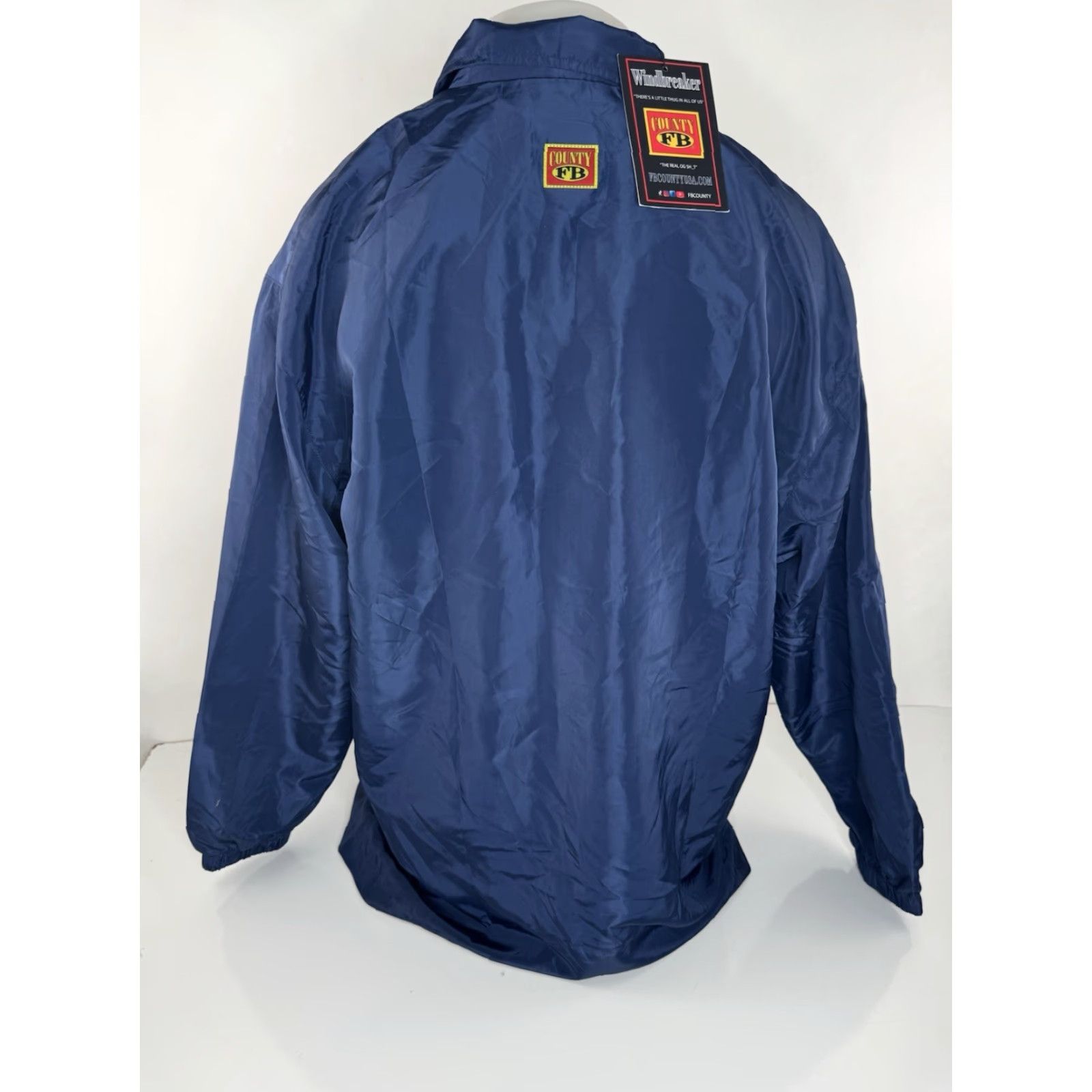 Vintage FB County USA - NEW w TAG Mens XL Windbreaker Jacket Blue USA Theme Windbreaker Jacket Mens XL Blue Size US XL / EU 56 / 4 - 3 Thumbnail