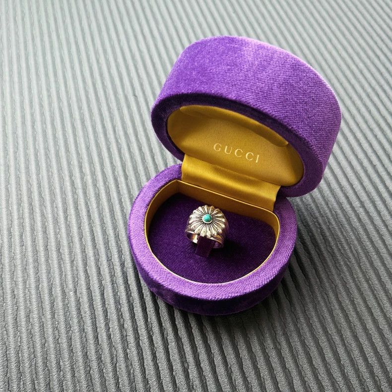 Gucci Gucci Size18 Natural turquoise ring Size ONE SIZE - 1 Thumbnail