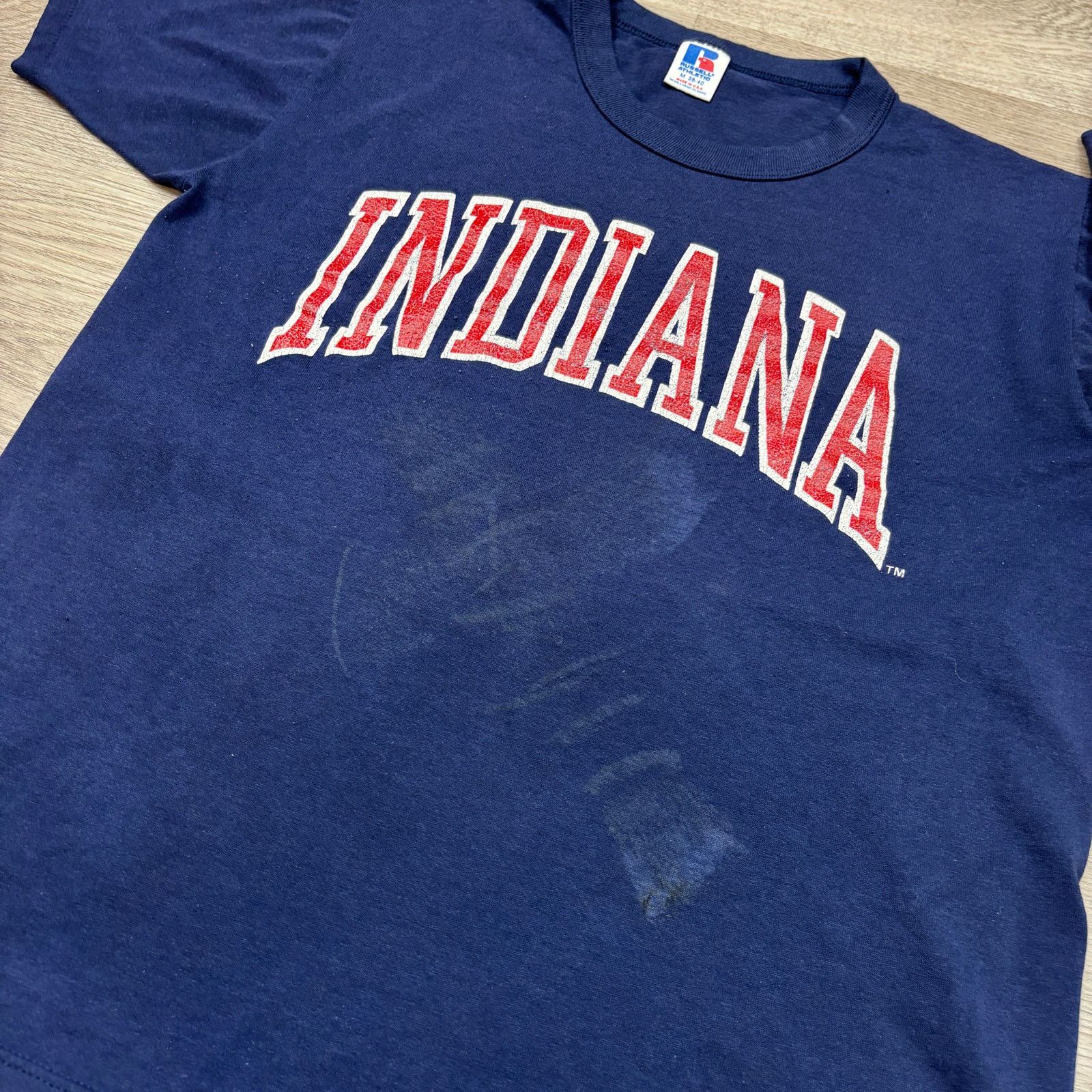 Russell Athletic × Vintage Vintage 80s Indiana University Hoosiers Shirt Men's M Size US M / EU 48-50 / 2 - 9 Thumbnail