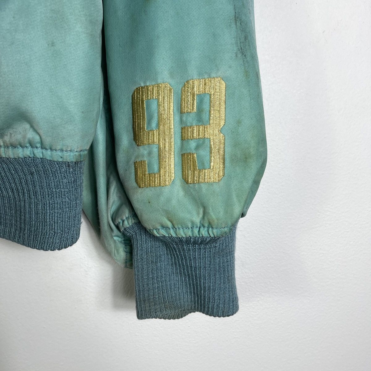 Vintage Vintage Back Fire USA University Bomber Jacket 93 Mint Green Size US M / EU 48-50 / 2 - 6 Thumbnail