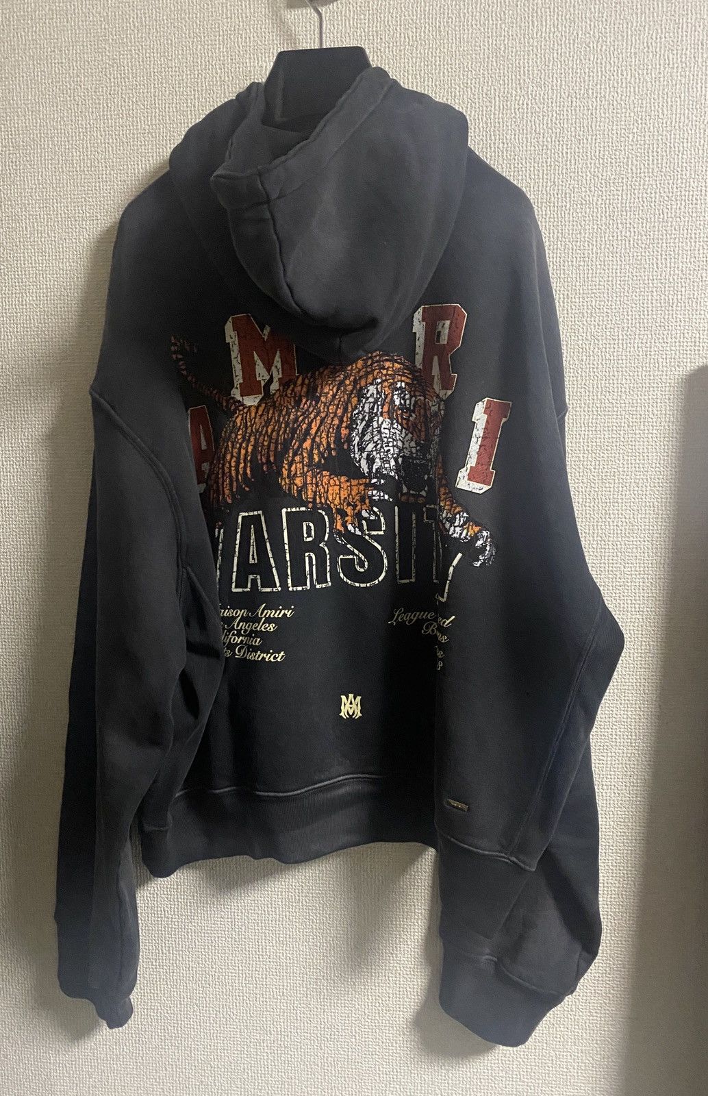 image of Amiri Tiger Vintage Hoodie Size M in Black, Men's