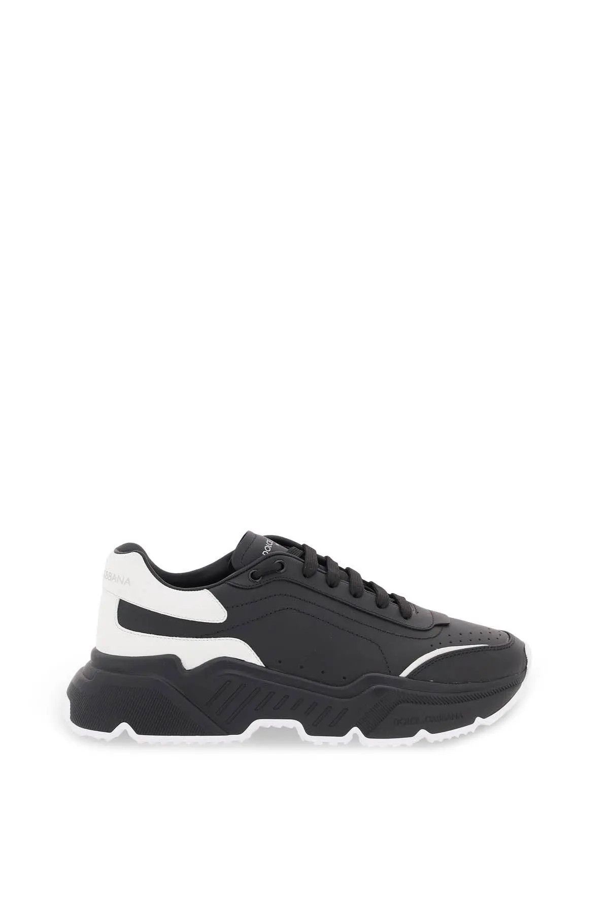 image of Dolce Gabbana O1S22I1N0224 Leather Daymaster Sneakers In White Black, Men's (Size 9)