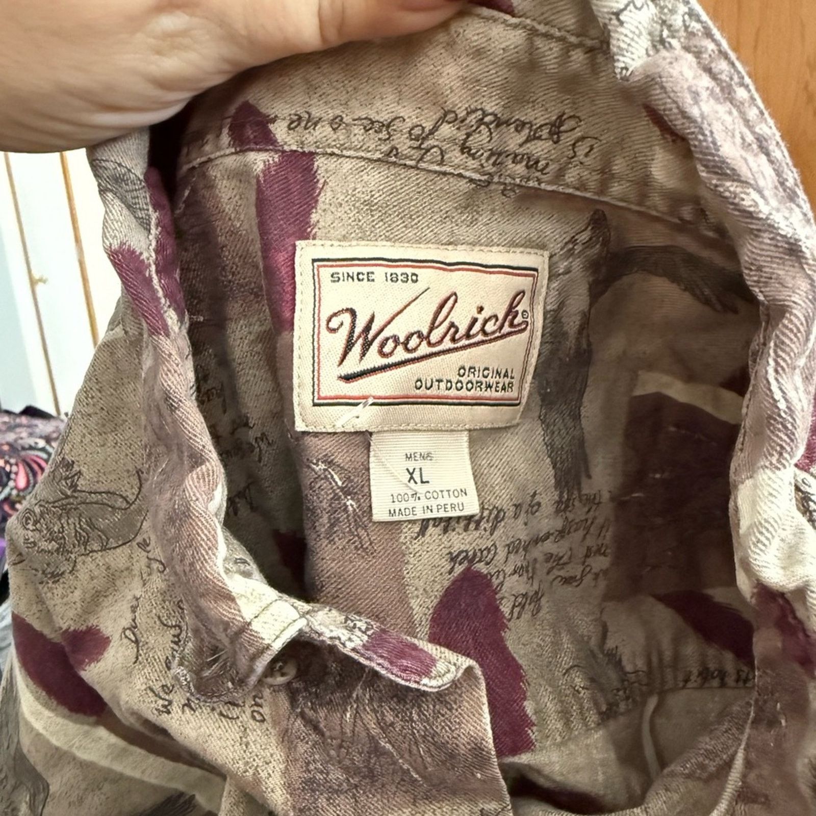 Woolrich Woolen Mills WOOLRICH eagle print gorpcore cotton button up shirt XL Size US XL / EU 56 / 4 - 2 Thumbnail