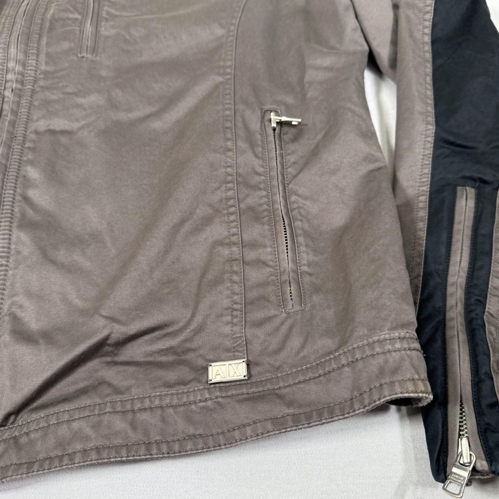 Armani Exchange Armani Exchange Jacket Mens XL Gray Cafe Racer Motorcycle Moto Zip Up Lined Size US XL / EU 56 / 4 - 6 Thumbnail