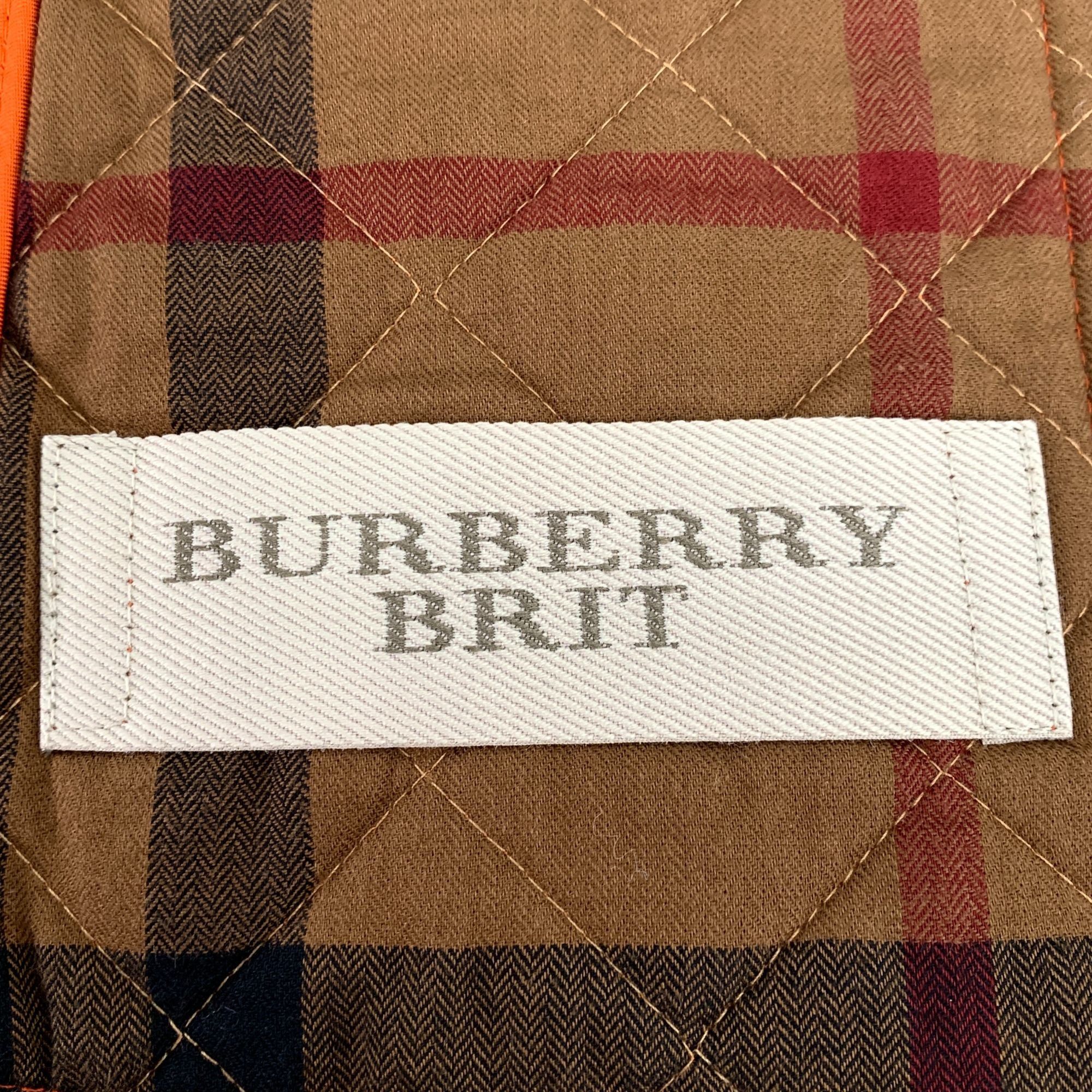 Burberry Burberry Brit Orange Quilted Jacket Size S Cotton/Polyester Size S / US 4 / IT 40 - 2 Thumbnail