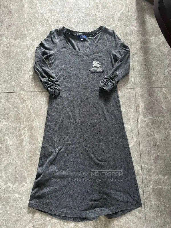 Burberry Burberry Gray Cotton Long Sleeve Dress. Size M / US 6-8 / IT 42-44 - 8 Thumbnail