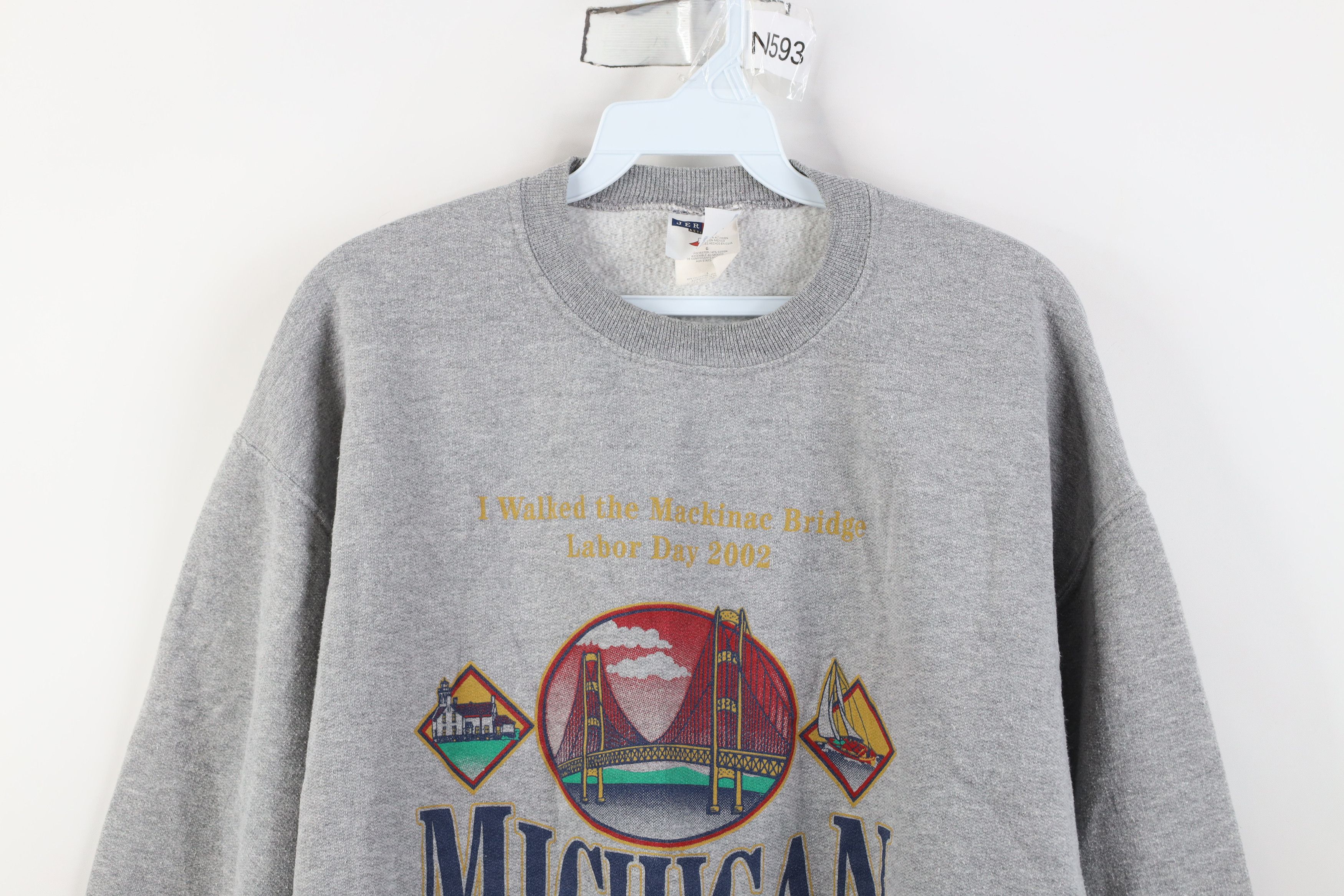 Vintage Vintage Y2K 2002 Mackinaw Bridge Walk Michigan Sweatshirt Size L / US 10 / IT 46 - 2 Thumbnail