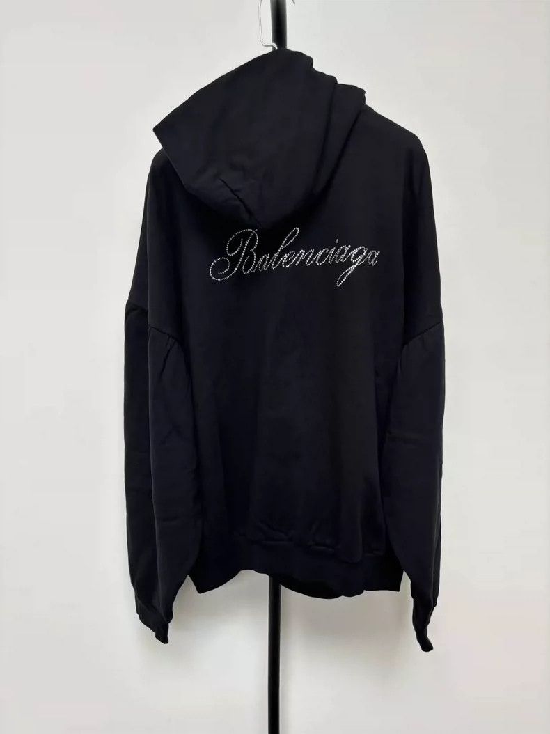 Balenciaga Balenciaga Rhinestone logo hooded sweatshirt Size US M / EU 48-50 / 2 - 1 Thumbnail
