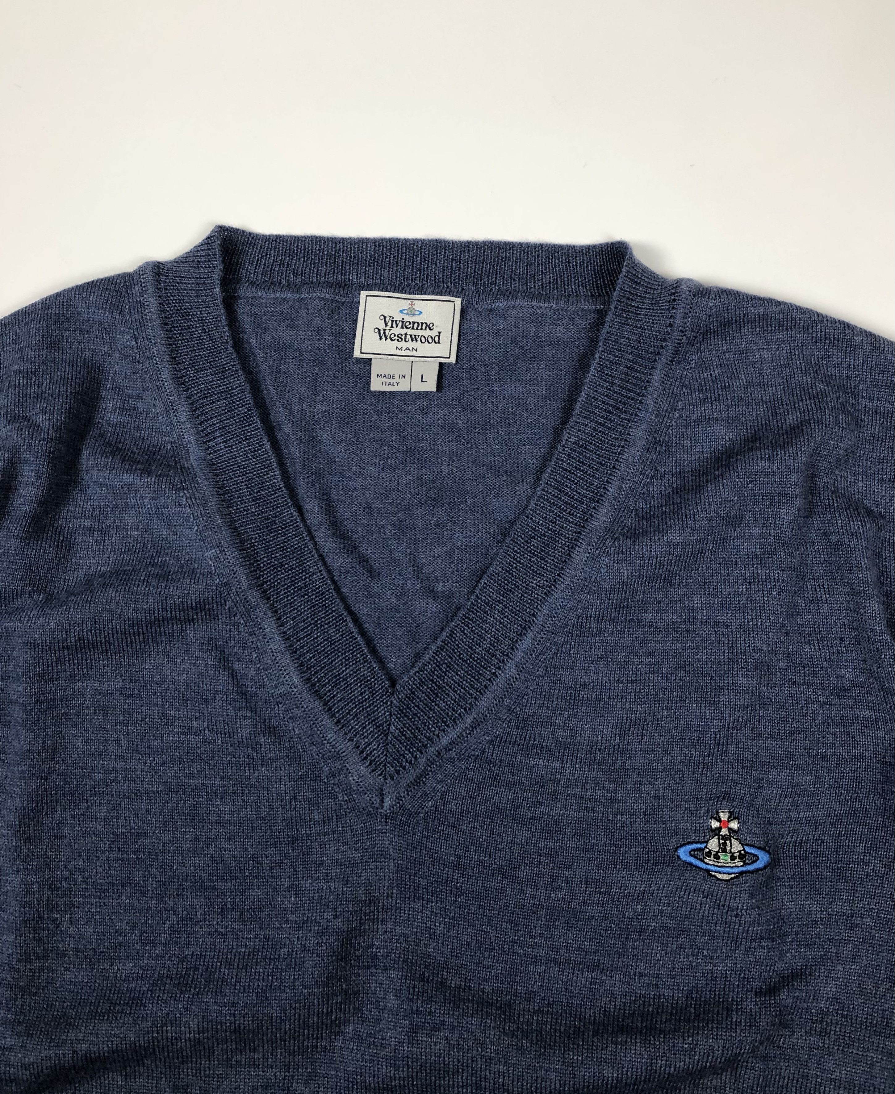 Vivienne Westwood Vivienne Westwood V-Neck Wool Jumper Size US L / EU 52-54 / 3 - 3 Thumbnail