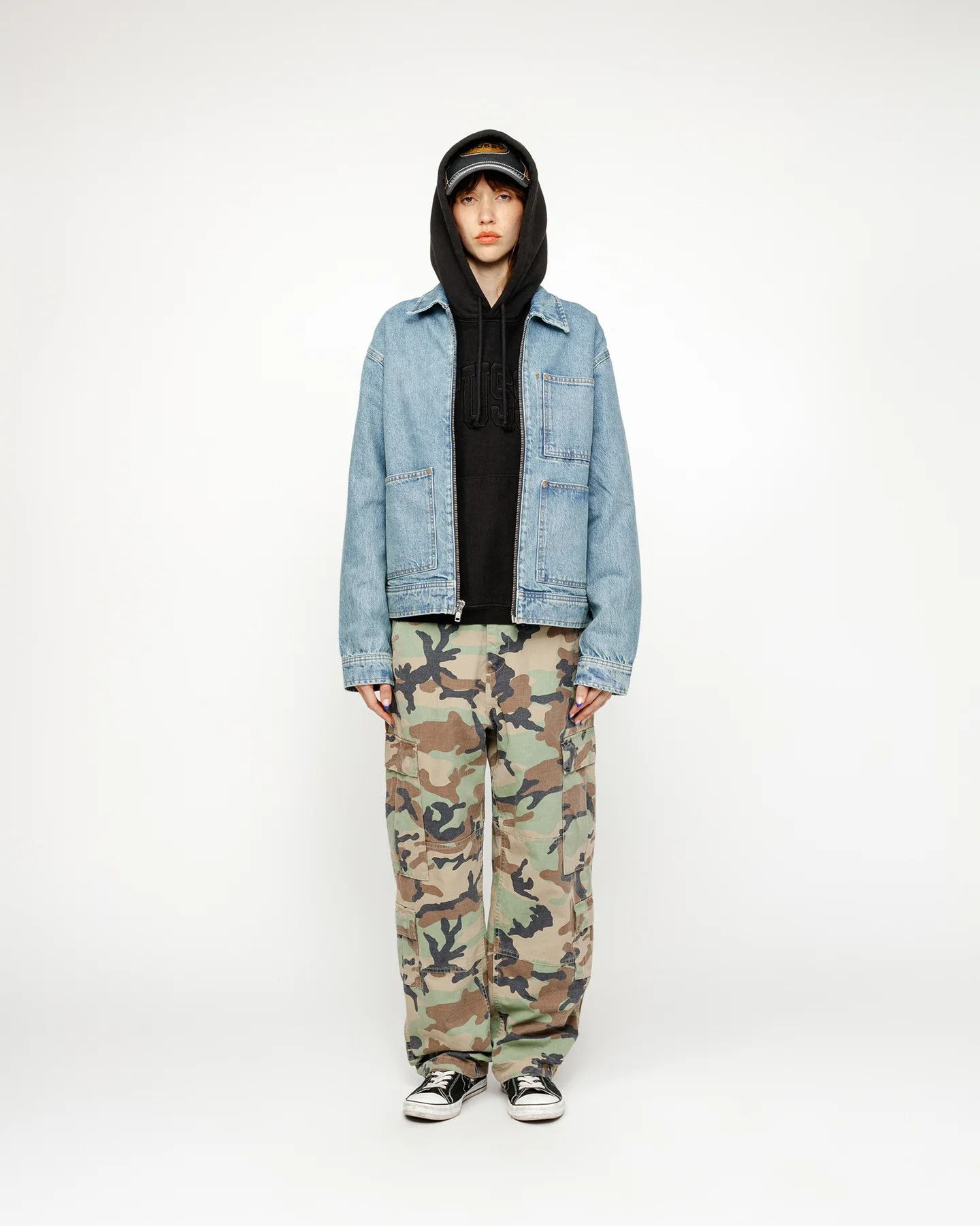 Stussy o1kmrn0424 Unisex Zip Work Denim Jacket in Blue Size US XL / EU 56 / 4 - 4 Thumbnail