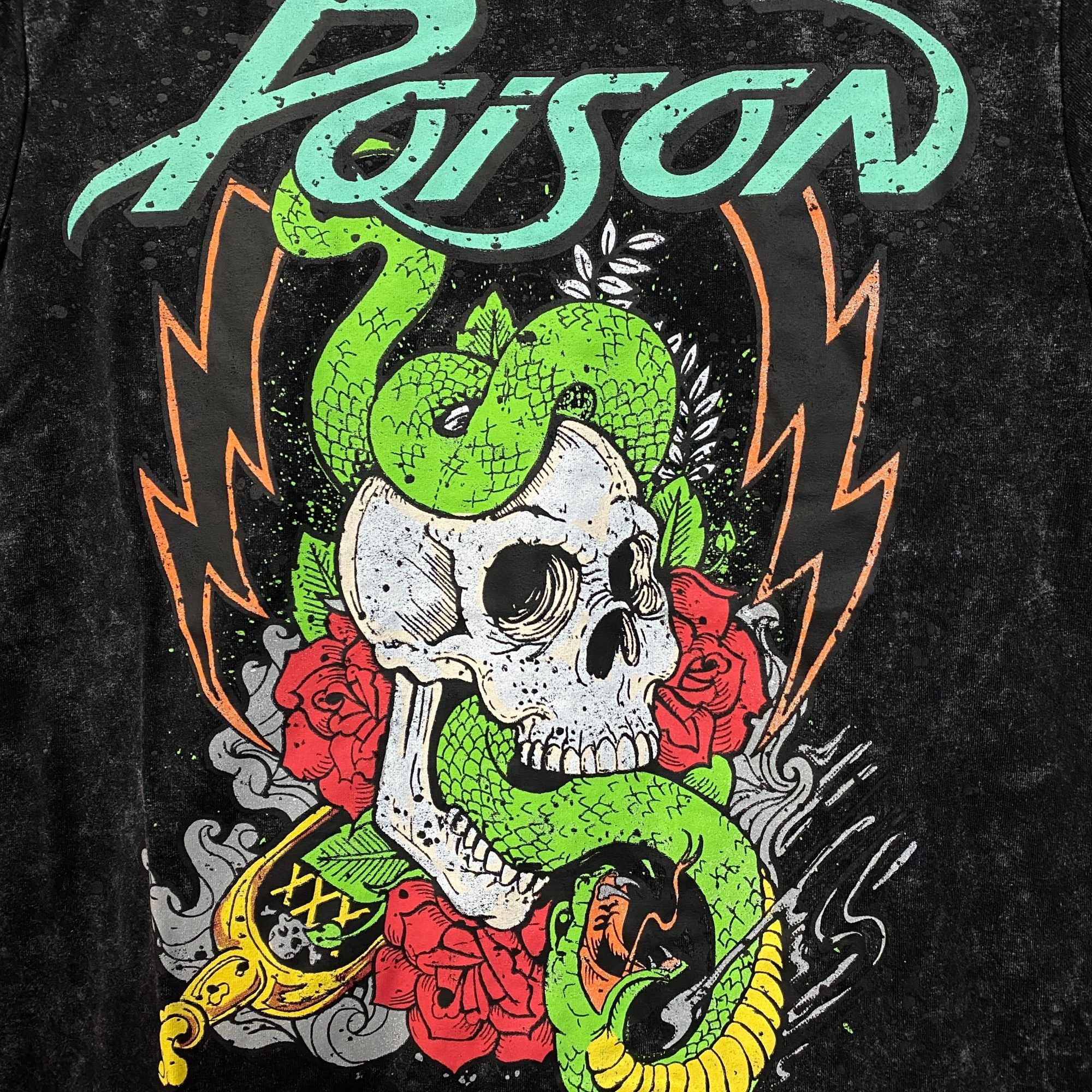 Rap Tees Poison Snakes and Skulls Mineral Wash Rock Band T-Shirt Smal Size US S / EU 44-46 / 1 - 2 Thumbnail