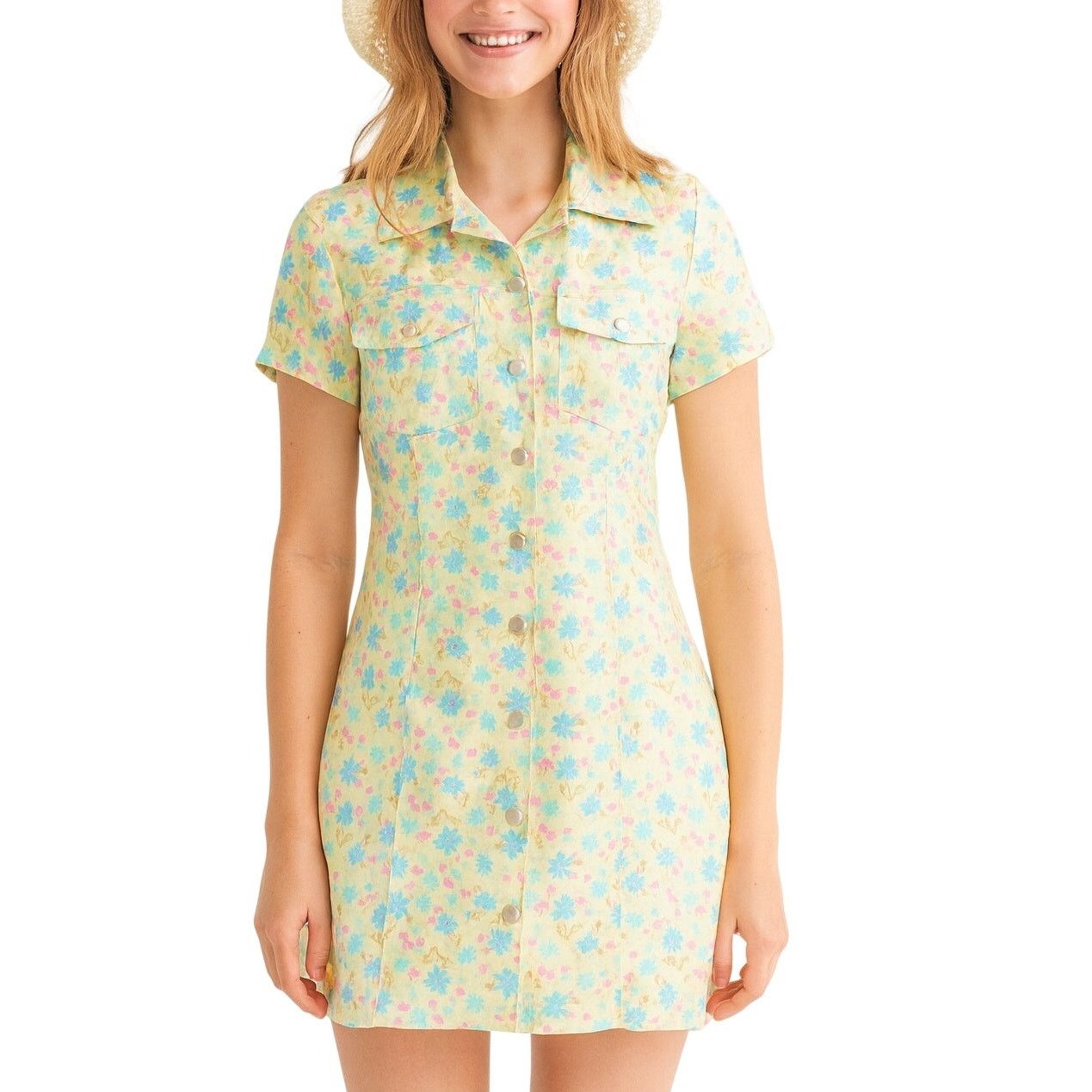 Other Storia Floral Snap Down Shirt Sheath Dress Shimmer Fairy Size M / US 6-8 / IT 42-44 - 1 Thumbnail
