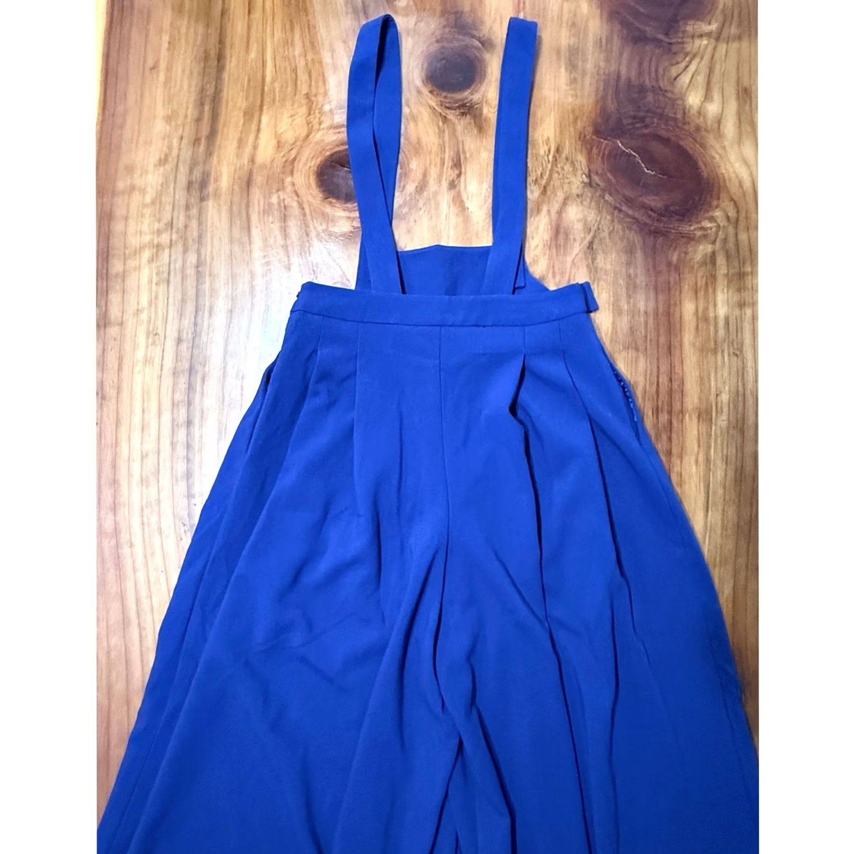 Vintage Maeve Anthropologie One-Piece Jumpsuit Sleeveless Square Neck Wide-Leg 8 Blues Bohemian Casual Knit Polyester Blend Viscose Blend-Soft Size 30" / US 8 / IT 44 - 6 Thumbnail