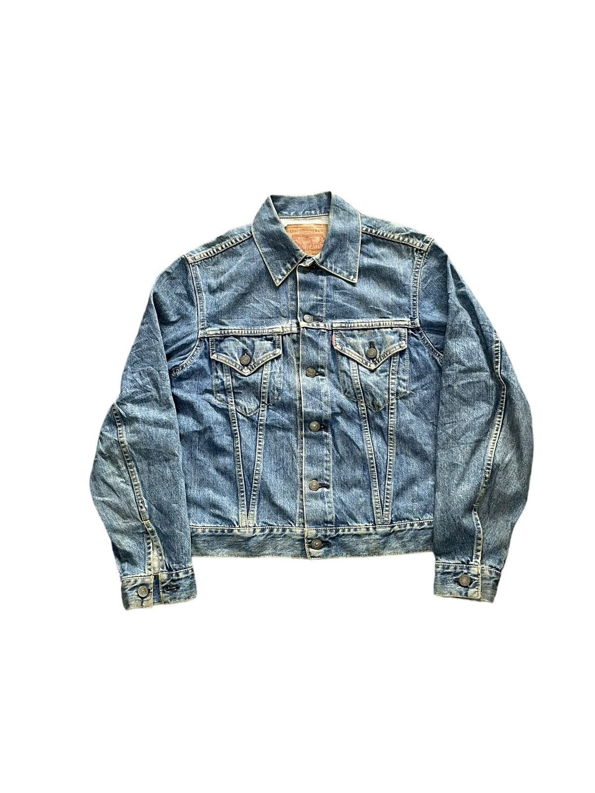 image of Vintage 1993 Levis 557 E Denim Jacket in Blue, Men's (Size Medium)