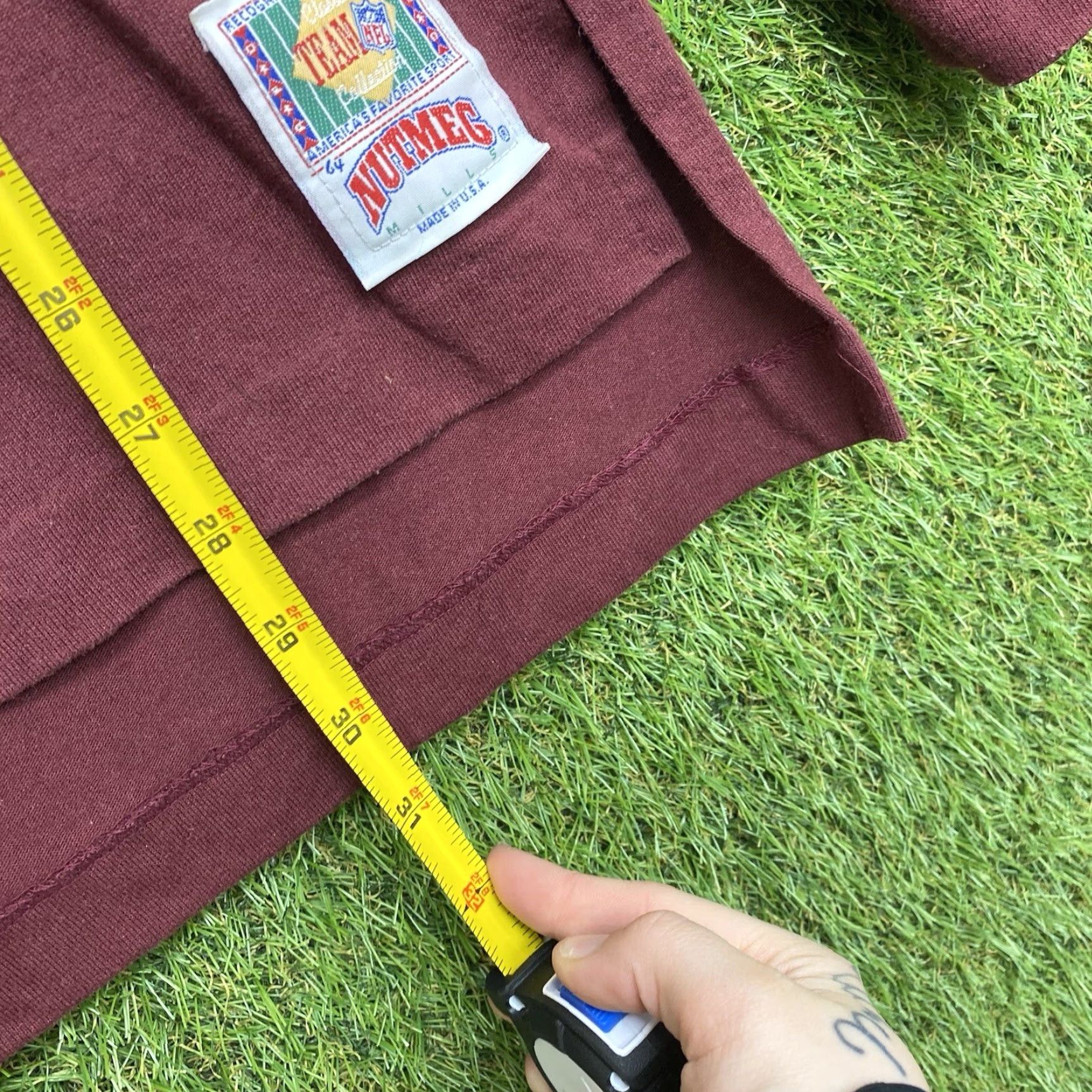 Nutmeg VINTAGE Nutmeg Rugby Polo Shirt Mens Large 80s 90s NFL Sport Red Cotton Embroidered Striped Long Sleeve Rugby Size US L / EU 52-54 / 3 - 7 Thumbnail