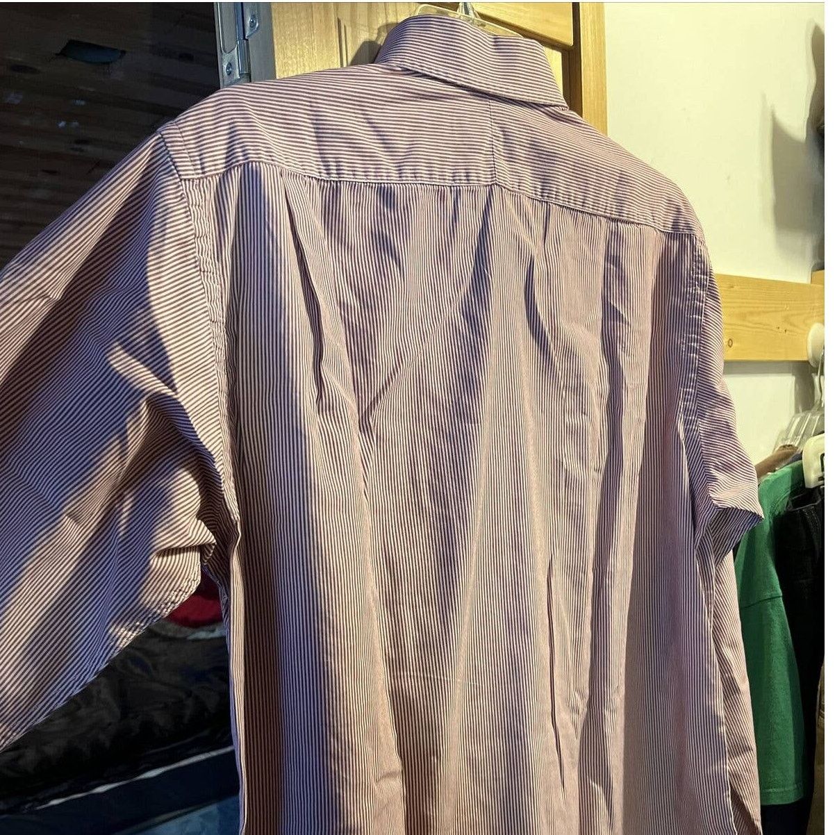 Burberry Burberry London Men’s 15.5 35 Burgundy Striped Cotton Shirt Size US M / EU 48-50 / 2 - 14 Thumbnail
