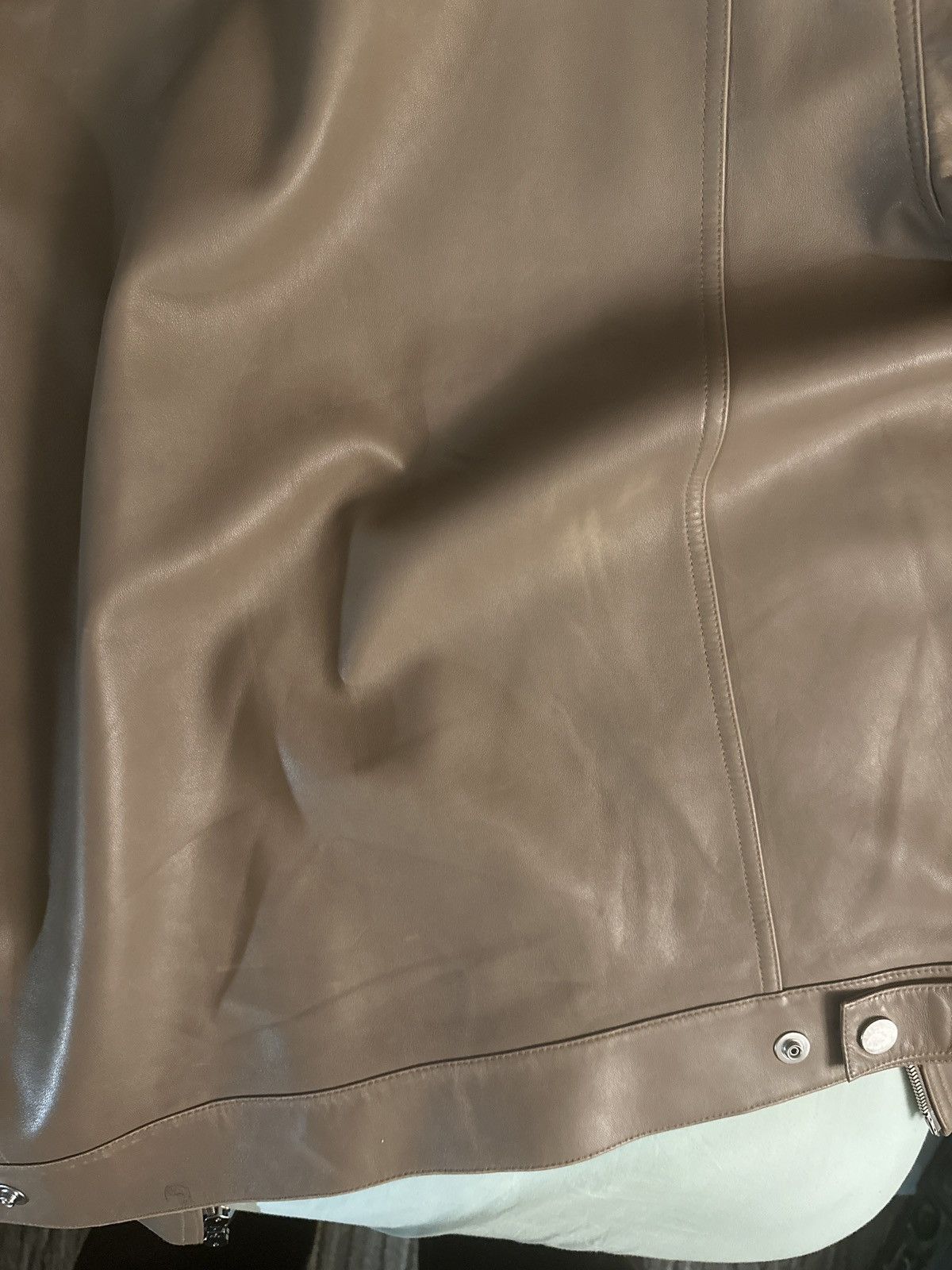 Theory NEW XL Light Brown Rhett Lambskin Leather Jacket Zip Size US XL / EU 56 / 4 - 8 Thumbnail