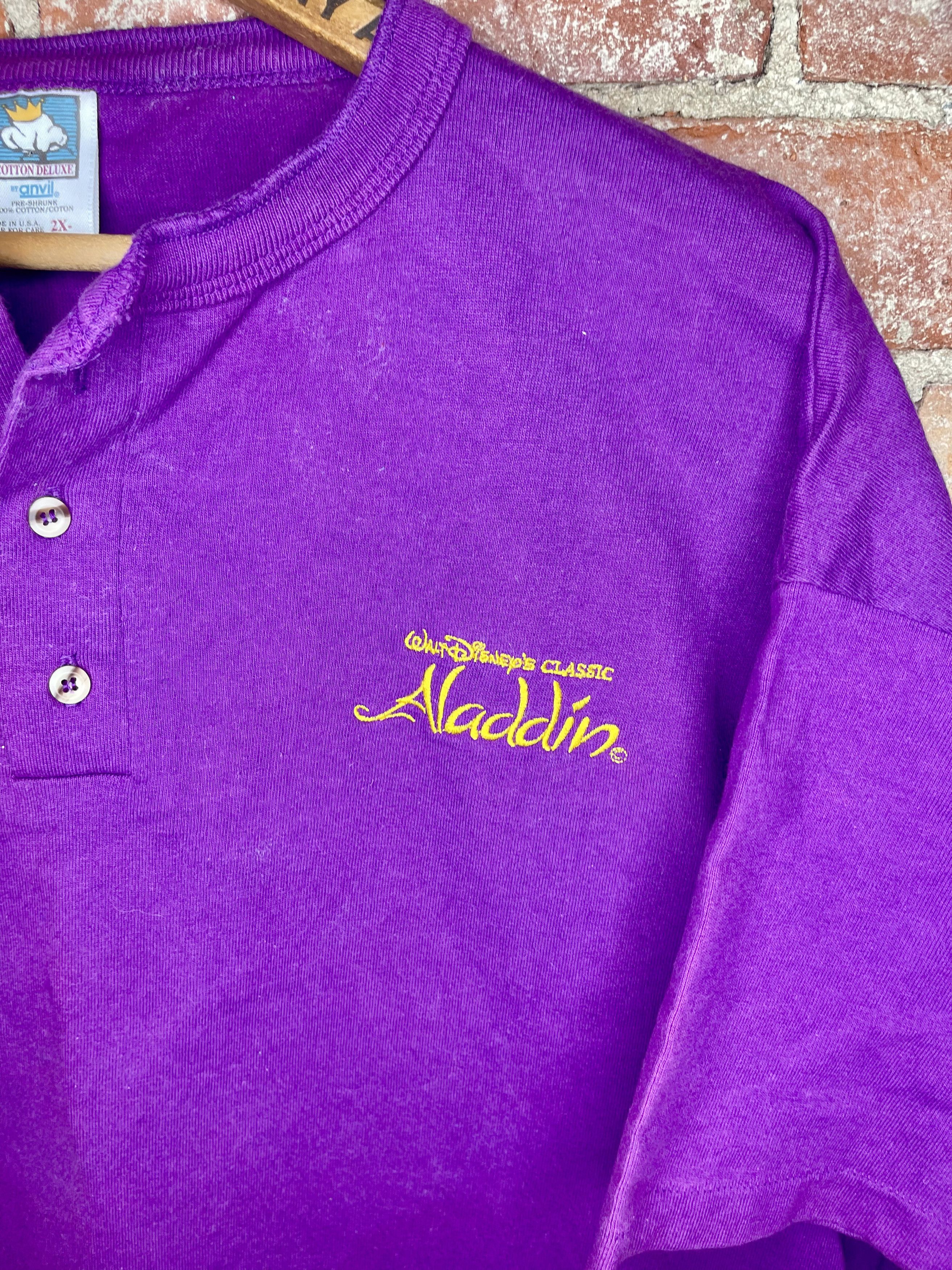 Disney × Vintage RARE!!! 1992 Disney Aladdin Vintage 90's Movie Promo T-Shirt Size US XXL / EU 58 / 5 - 4 Thumbnail