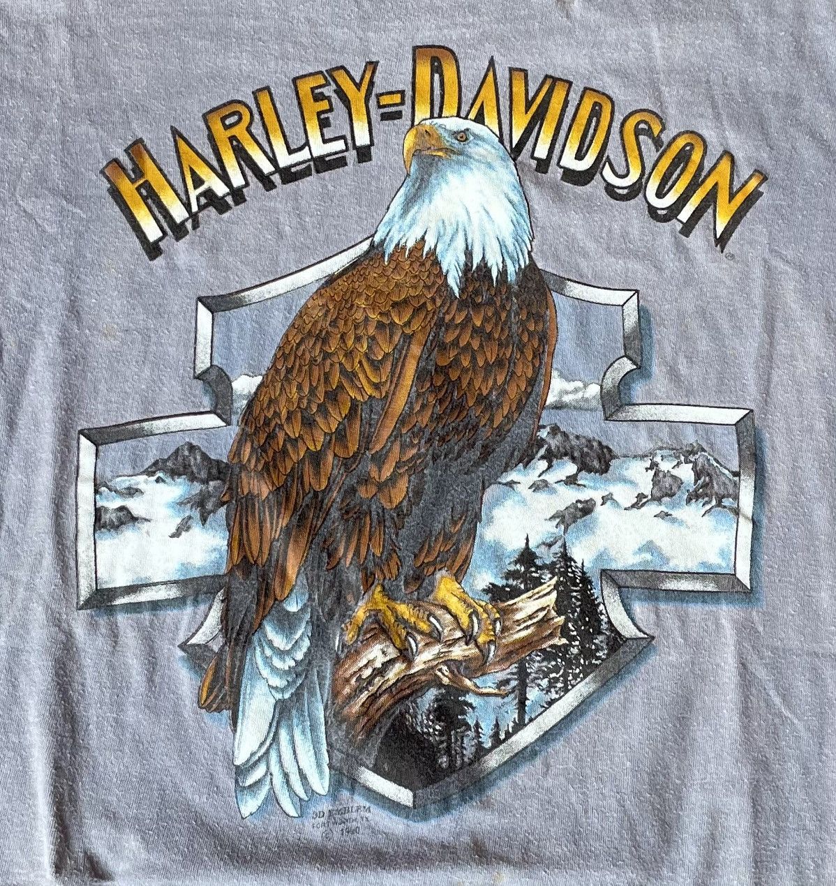 Vintage Vintage Harley Davidson 3D Emblem T-Shirt Eagle 1990 Size US L / EU 52-54 / 3 - 5 Thumbnail