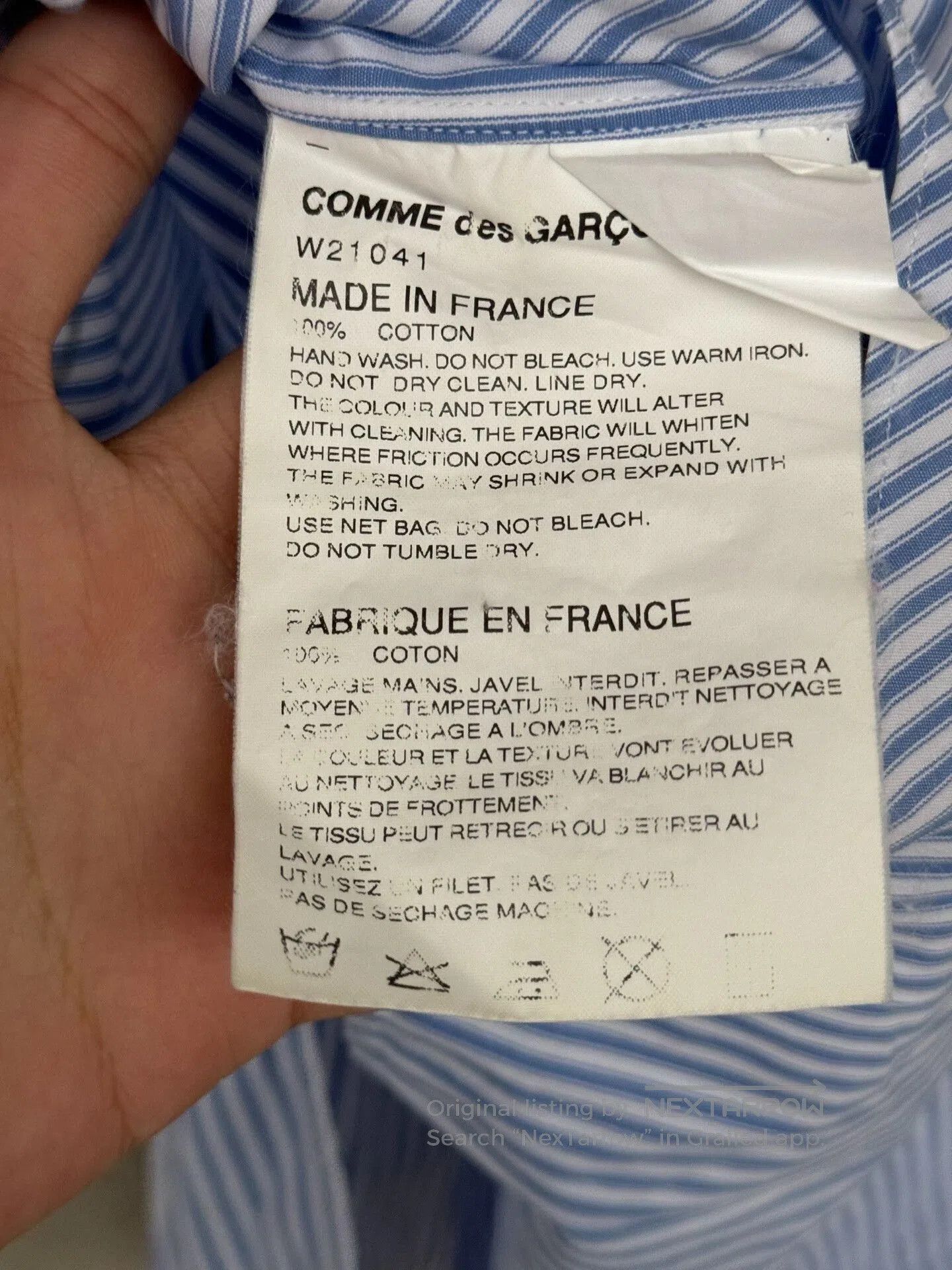 Comme des Garcons SHIRT Comme Des Garçons Mickey Striped Shirt. Size US S / EU 44-46 / 1 - 7 Thumbnail