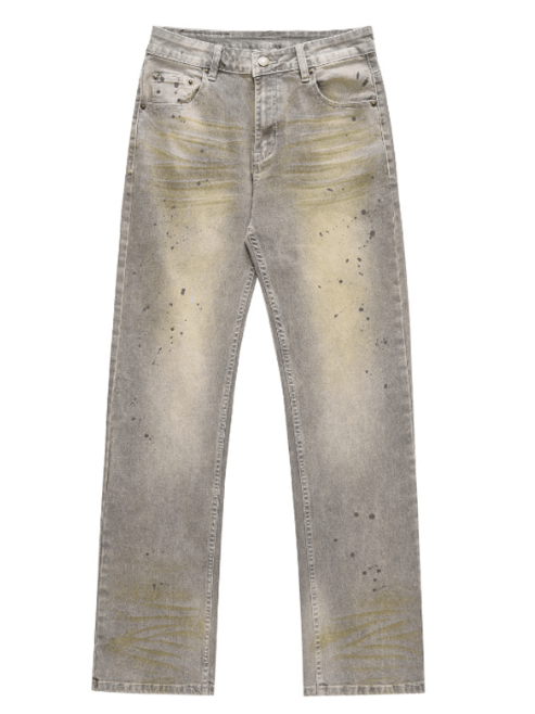 Japanese Brand × Jean High street hip-hop washed distressed ink-splashed jeans Size US 32 / EU 48 - 5 Thumbnail