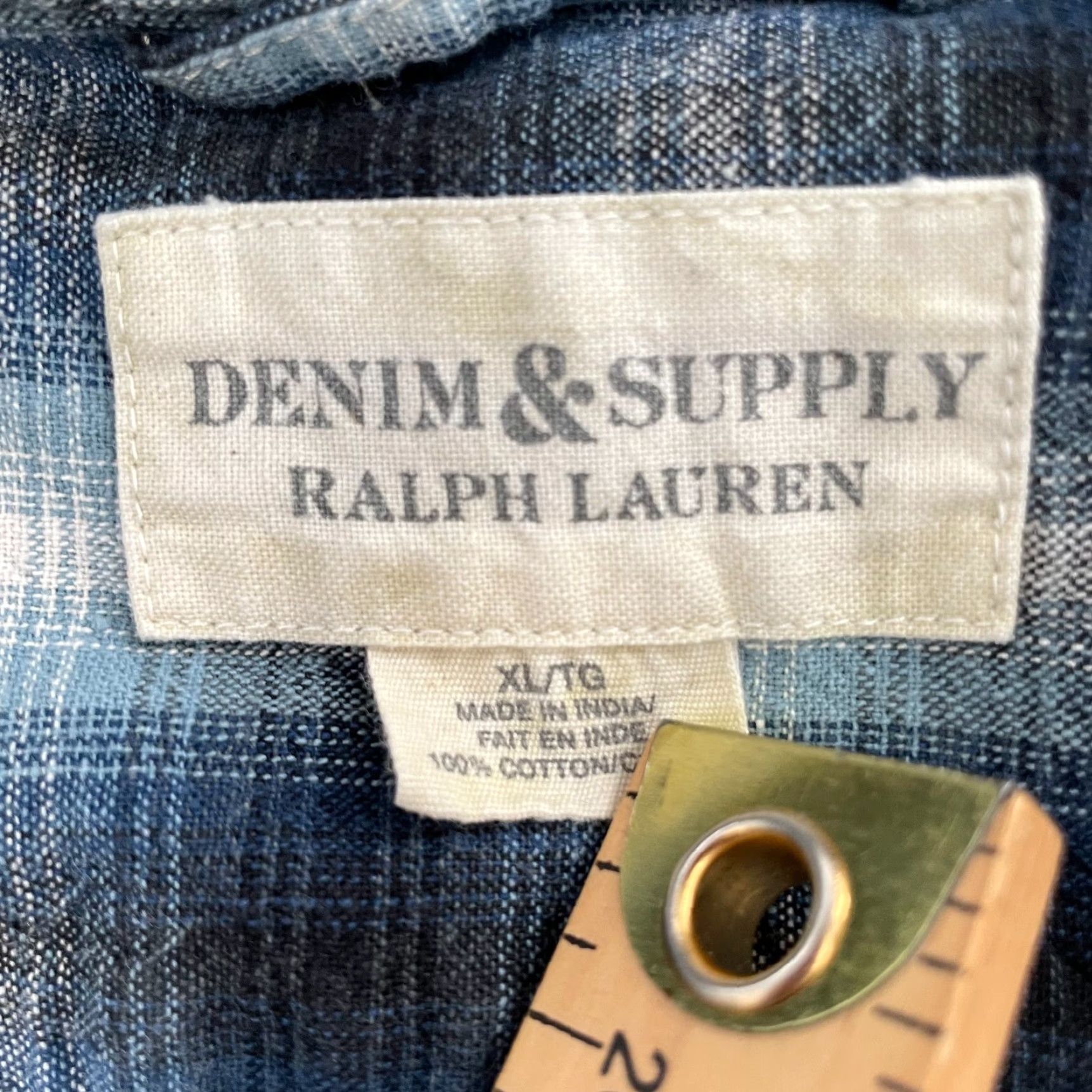 Ralph Lauren Ralph Lauren Denim & Supply Shirt Adult XL Plaid Short Sleeve Button-Up Blue Cotton Mens XL Size US XL / EU 56 / 4 - 6 Thumbnail