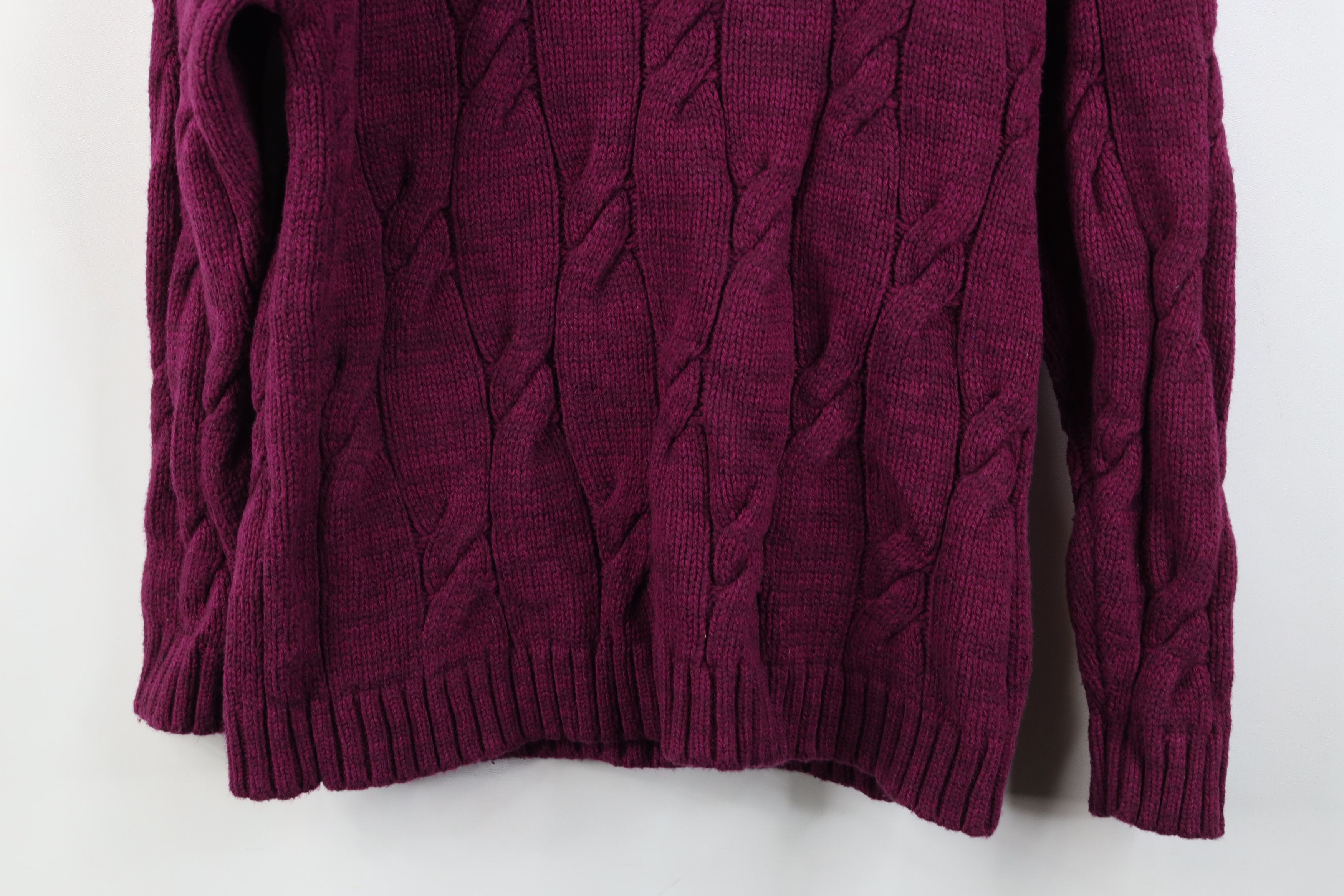 Lands' End Vintage Lands End Fisherman Chunky Cable Mock Neck Sweater Size S / US 4 / IT 40 - 10 Thumbnail