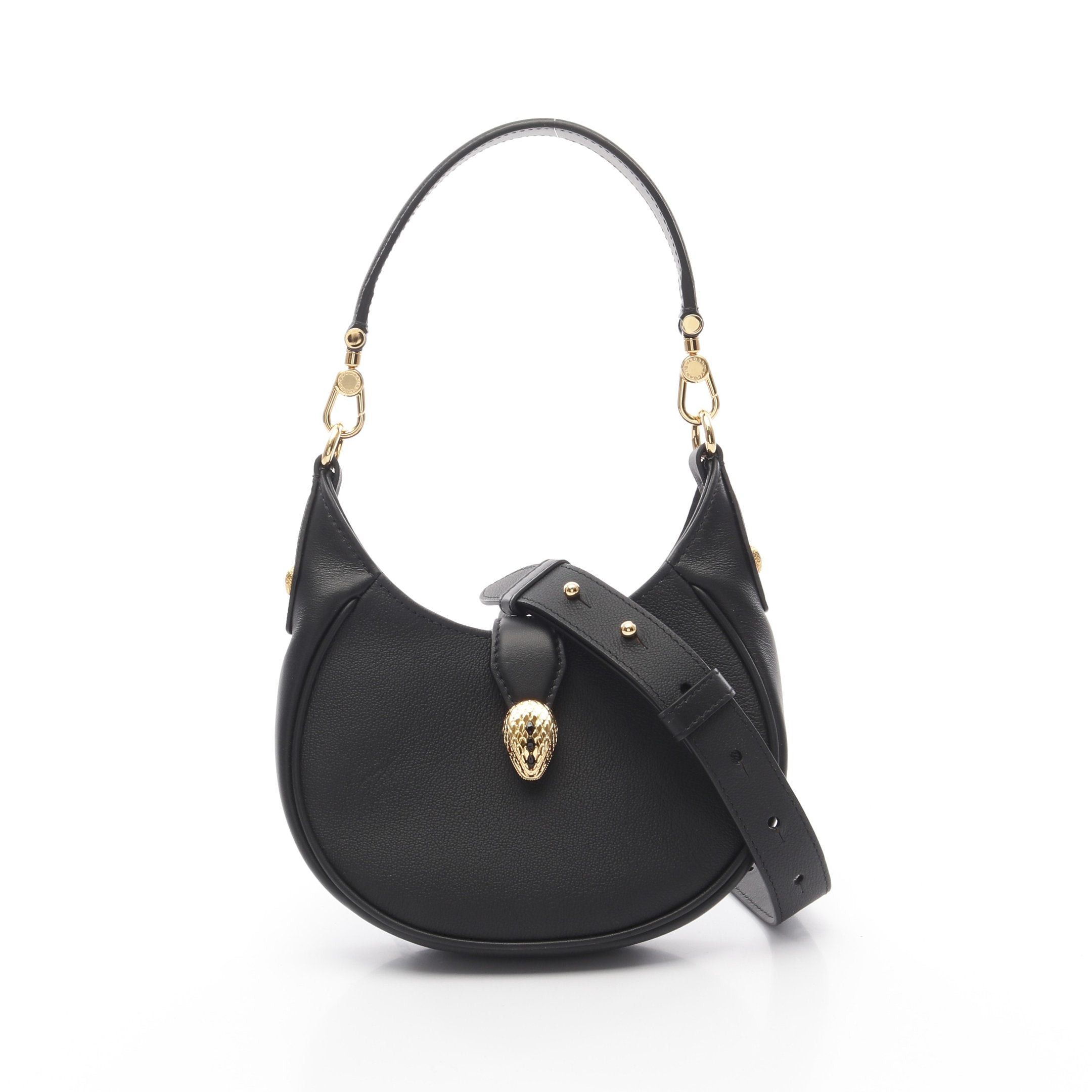 Bvlgari Bvlgari Serpenti Ellipse Handbag Leather Black Size ONE SIZE - 1 Thumbnail