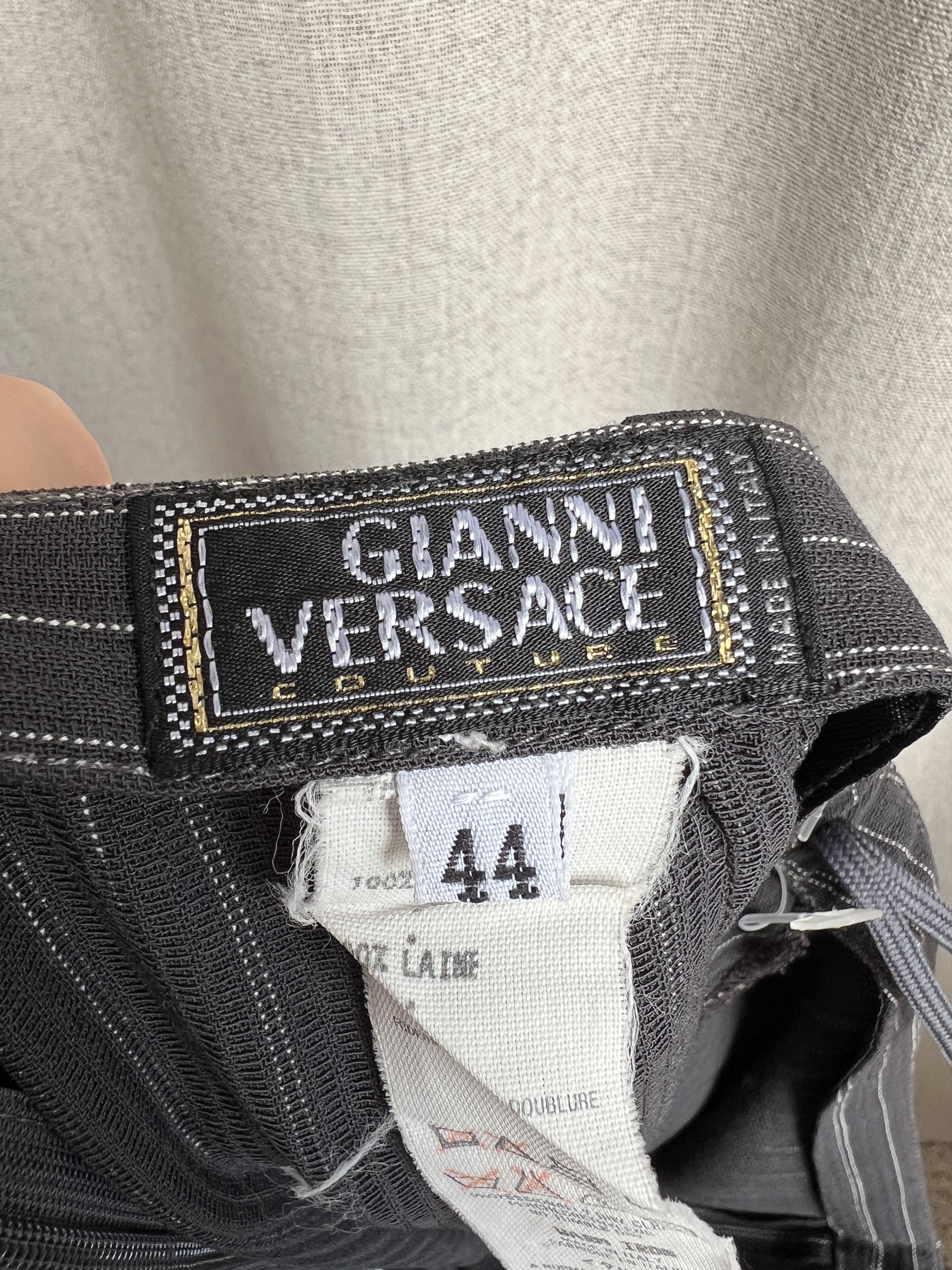 Versace Vintage Gianni Versace Couture Wool Striped Pants Trousers Size 28" / US 6 / IT 42 - 5 Thumbnail