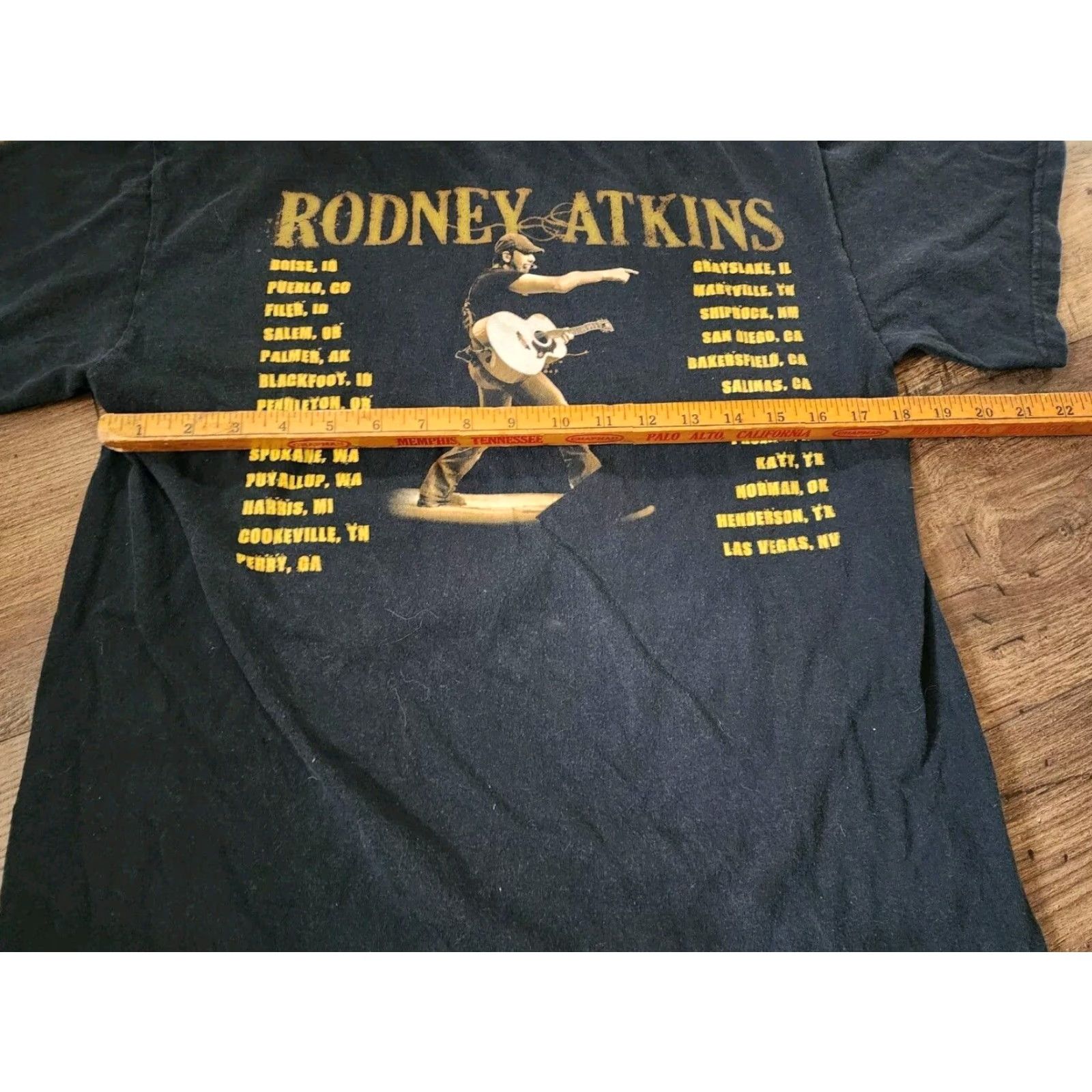 Gildan VINTAGE Rodney Atkins Band Tour Double Sided Black Cotton T Shirt Mens M Size US M / EU 48-50 / 2 - 2 Thumbnail