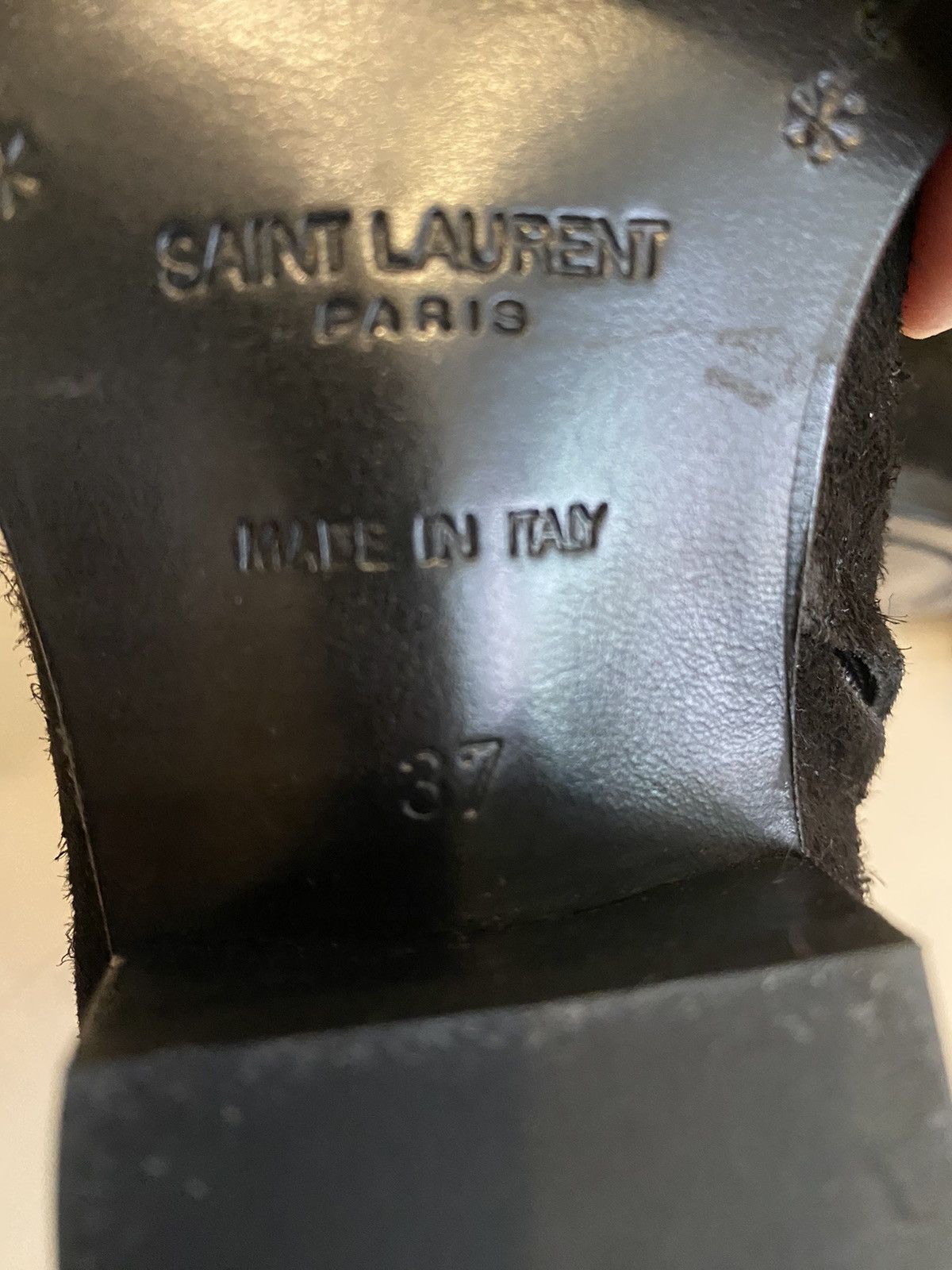 Anthony Vaccarello × Saint Laurent Paris × Yves Saint Laurent 🚬 [BIG SALE] Saint Laurent suede black biker boots Size US 7 / IT 37 - 10 Thumbnail