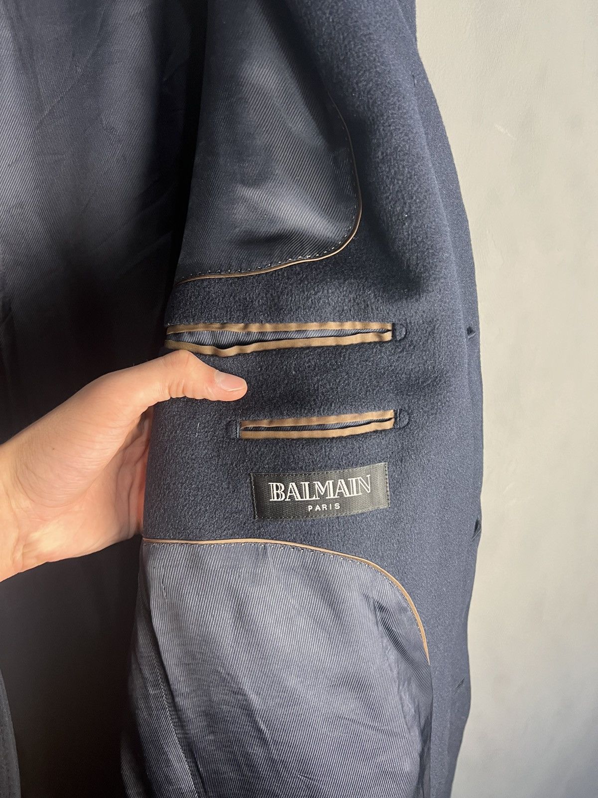 Balmain Balmain Wool Coat Luxury Vintage Jacket Dark Blue Size M Size US M / EU 48-50 / 2 - 7 Thumbnail